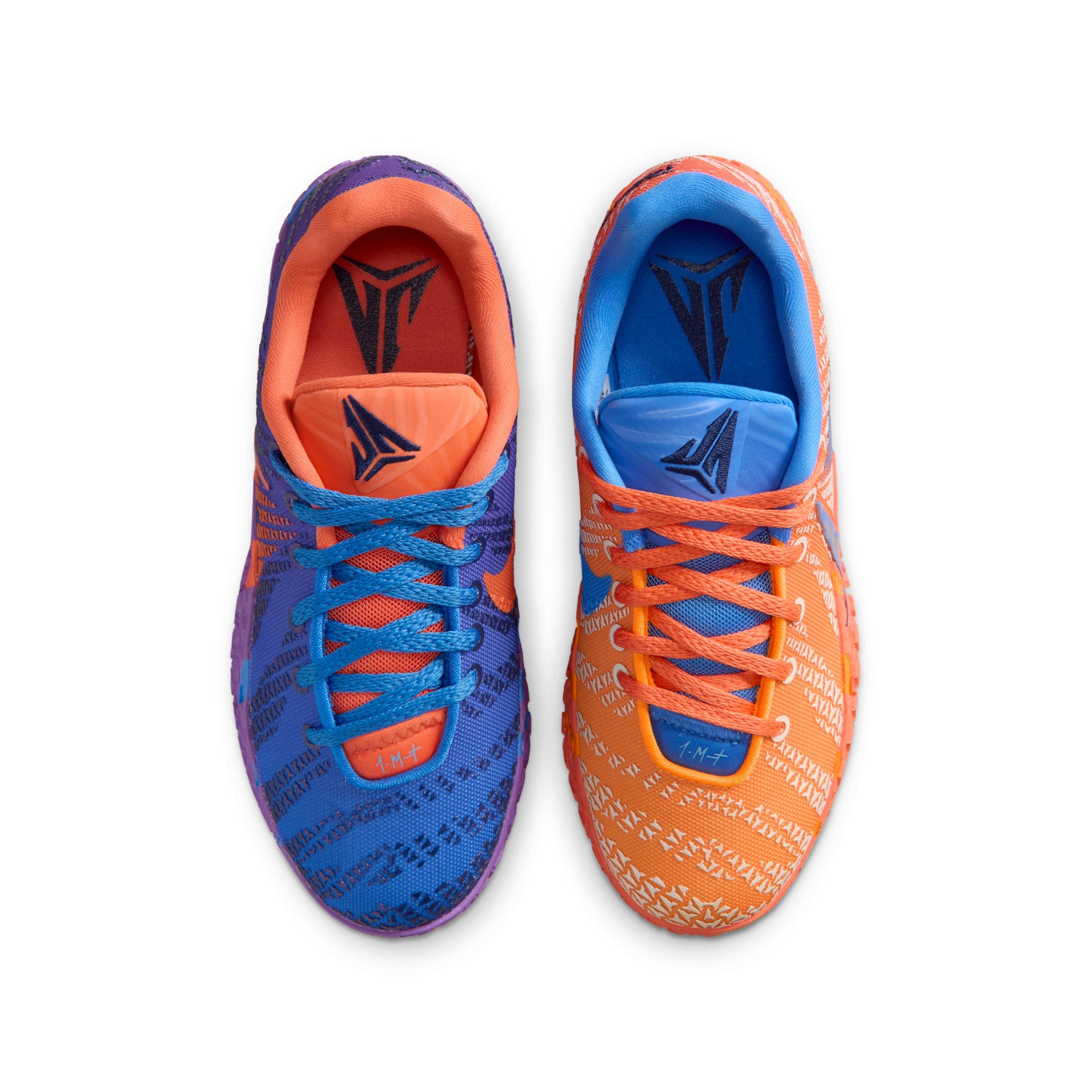 Nike Ja 3 "Turf Orange" Grade School Kids' Basketball Shoe - BLUE/ORANGE/NAVY/SILVER Thumbnail View 6