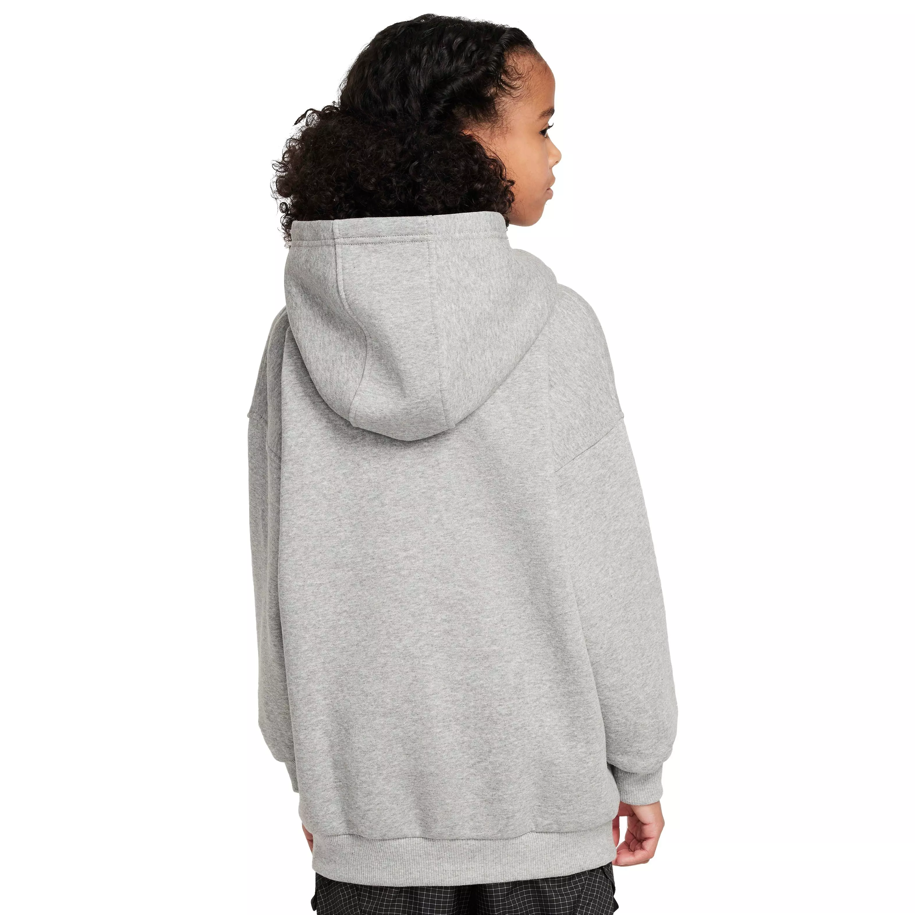 Nike Big Kids' Sportswear Club Fleece Oversized Pullover Hoodie - DK GREY