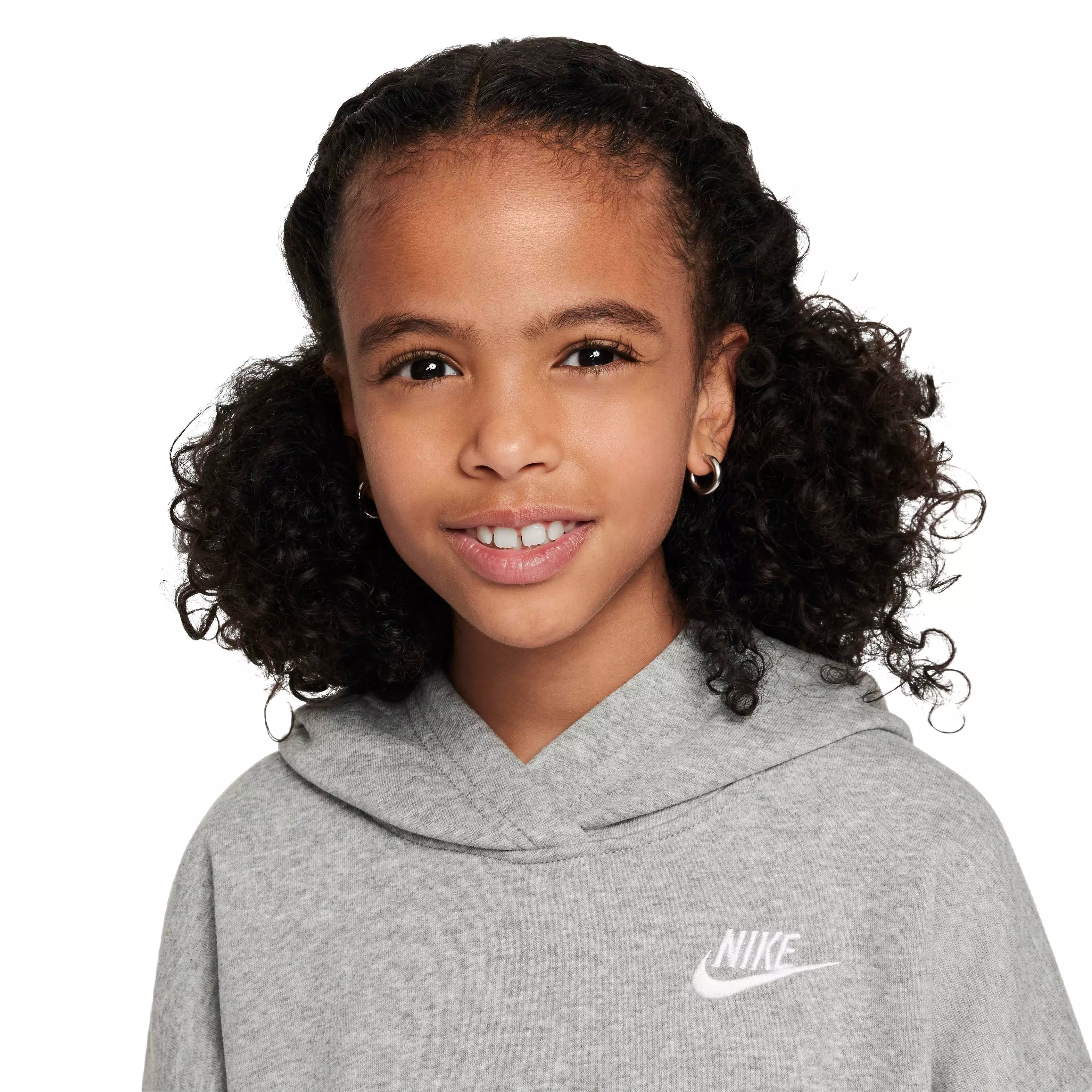 Nike Big Kids' Sportswear Club Fleece Oversized Pullover Hoodie - DK GREY