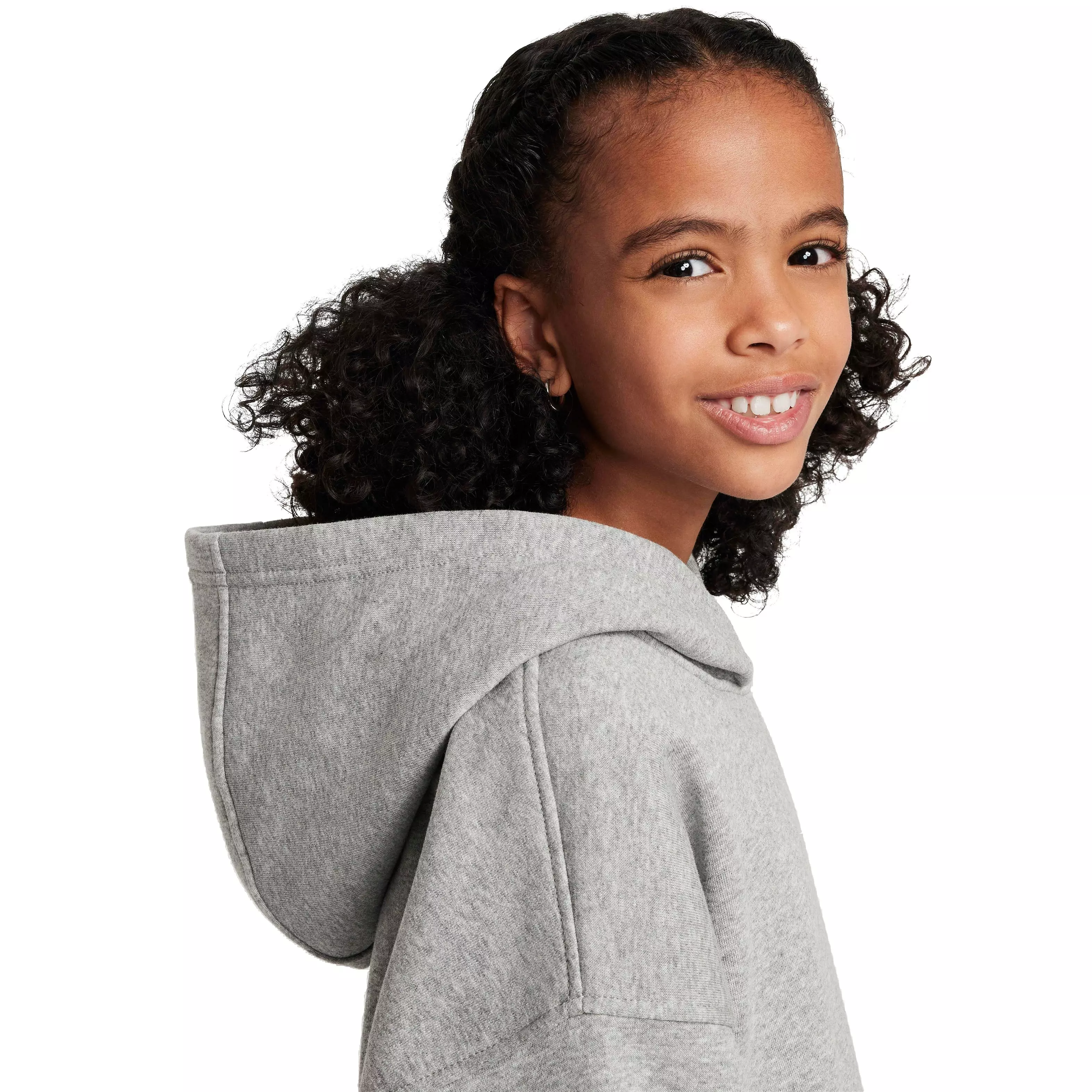 Nike Big Kids' Sportswear Club Fleece Oversized Pullover Hoodie - DK GREY