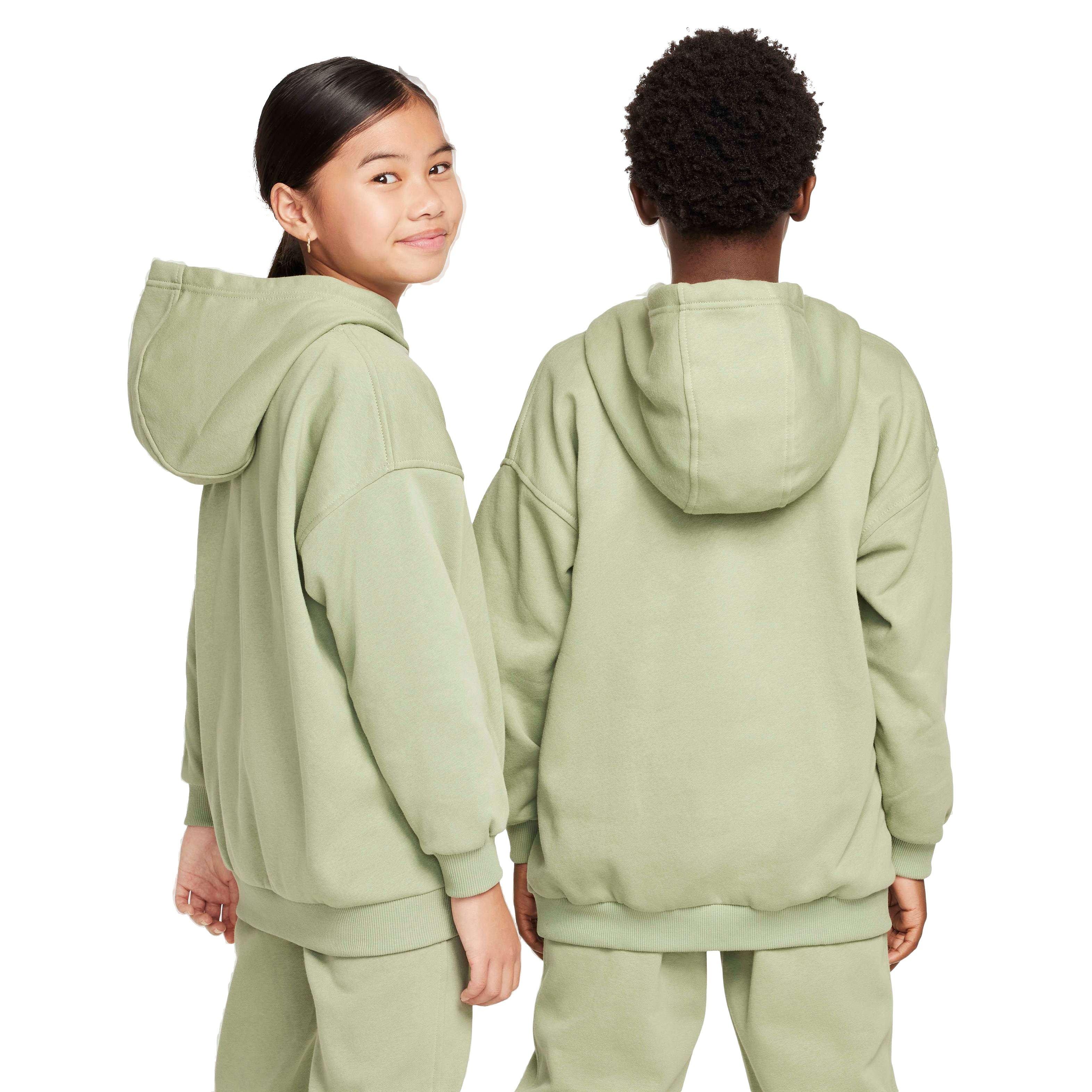 Nike Big Kids' Sportswear Club Fleece Oversized Pullover Hoodie - GREEN Thumbnail View 2