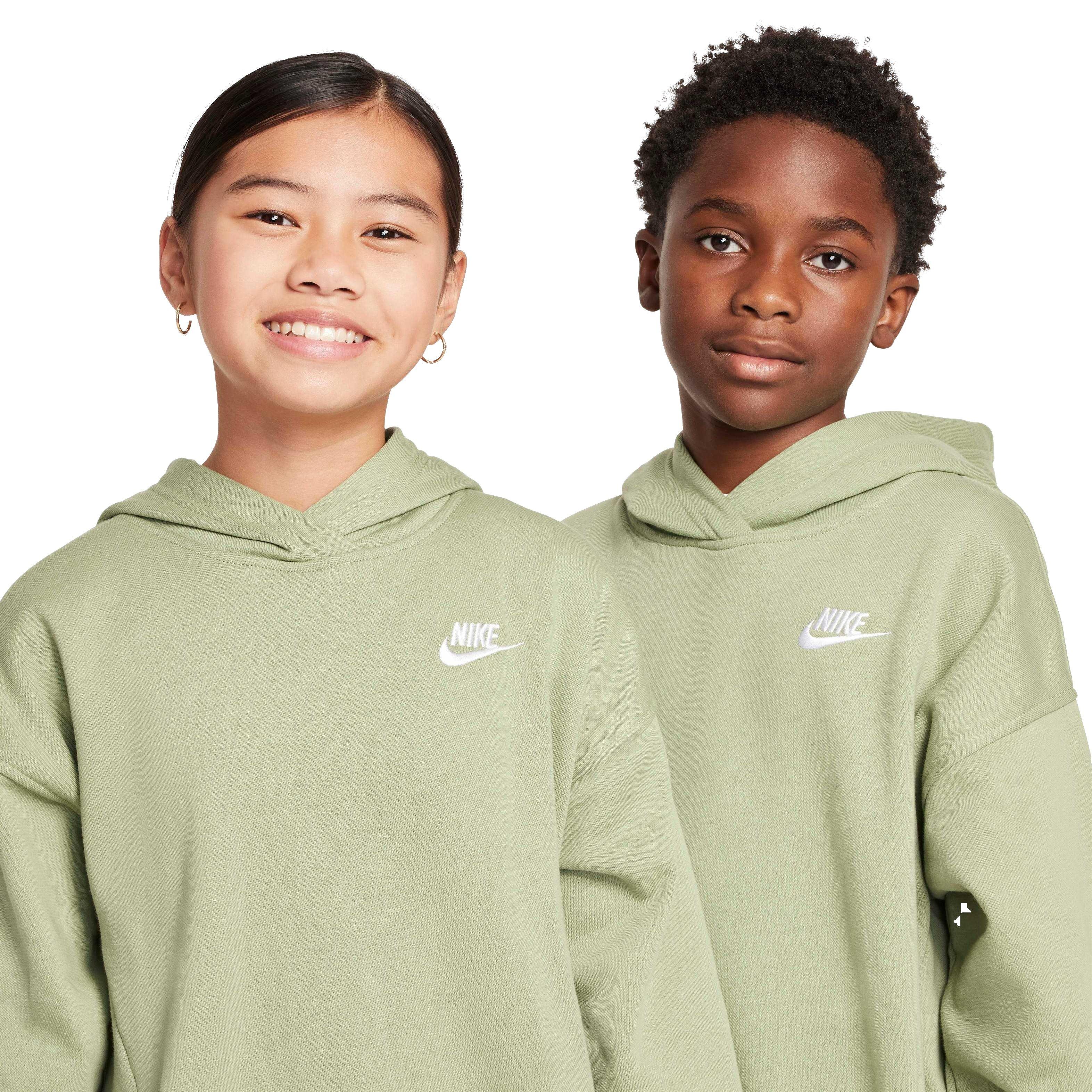 Nike Big Kids' Sportswear Club Fleece Oversized Pullover Hoodie - GREEN Thumbnail View 3