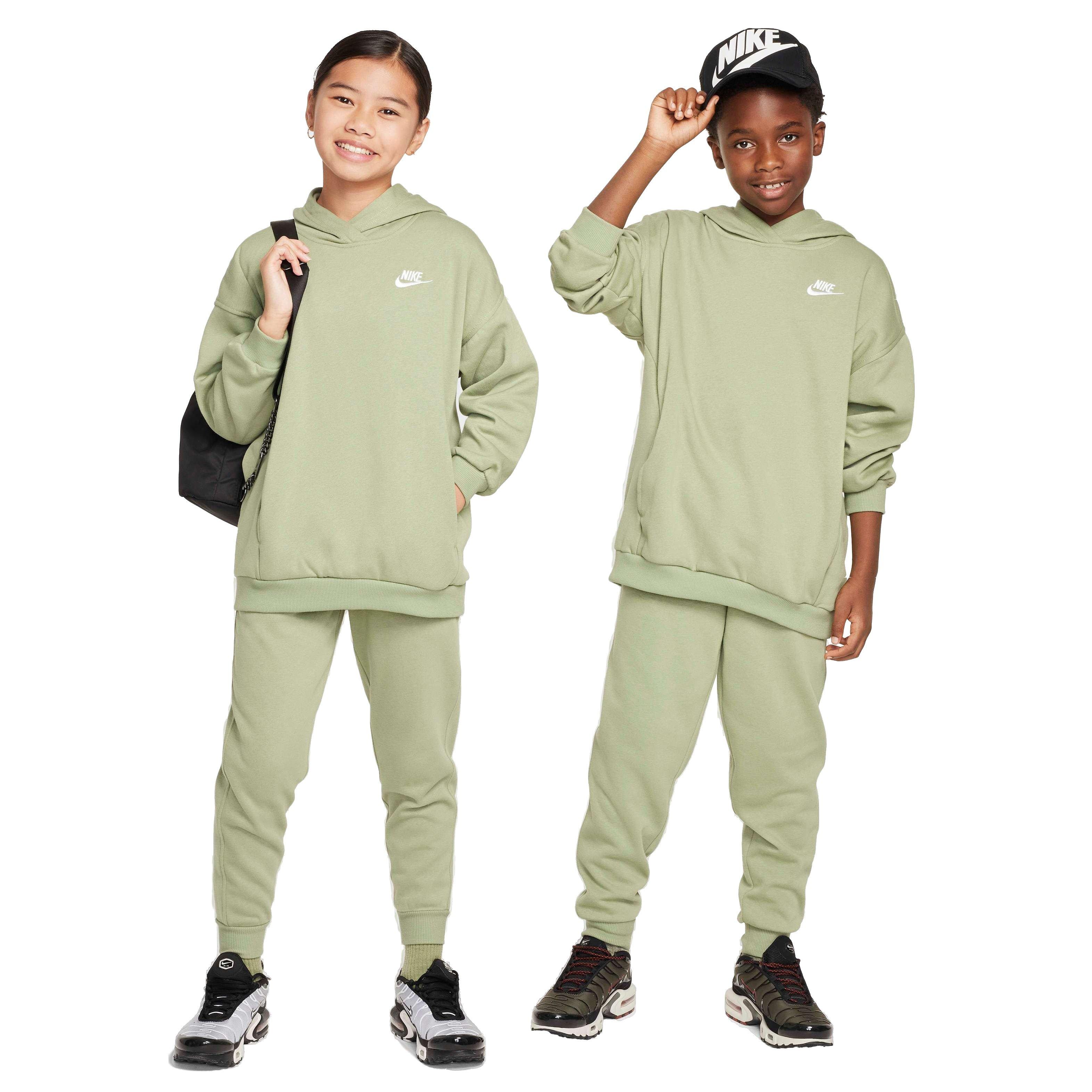 Nike Big Kids' Sportswear Club Fleece Oversized Pullover Hoodie - GREEN Thumbnail View 6