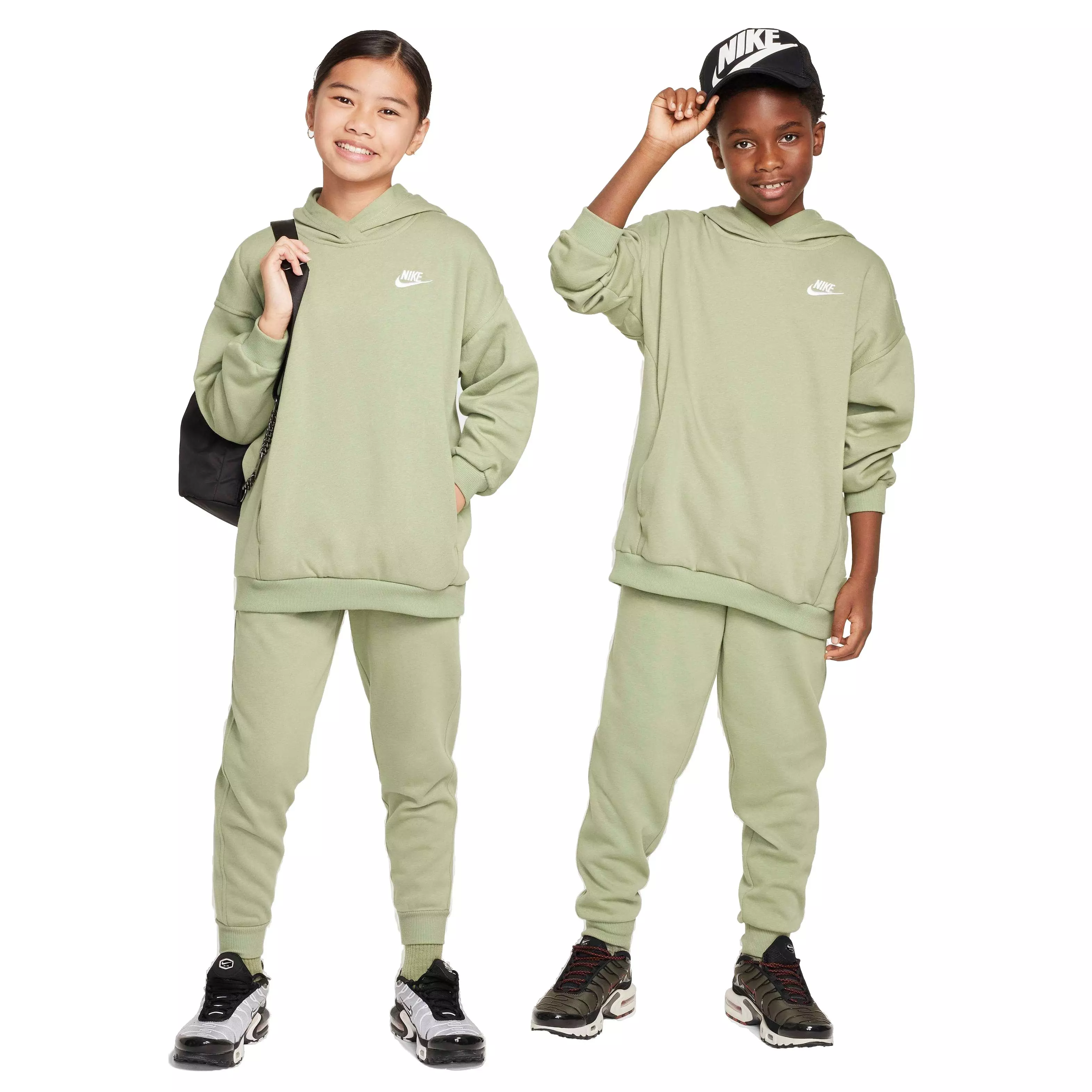 Nike Big Kids' Sportswear Club Fleece Oversized Pullover Hoodie - GREEN