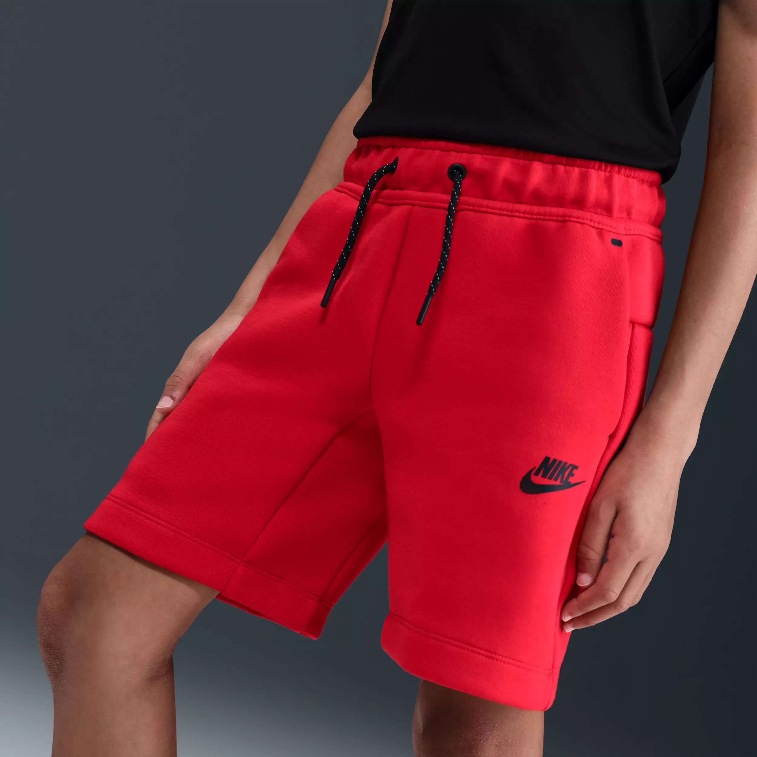 Nike Big Boys' Sportswear Tech Fleece Shorts - Red - RED