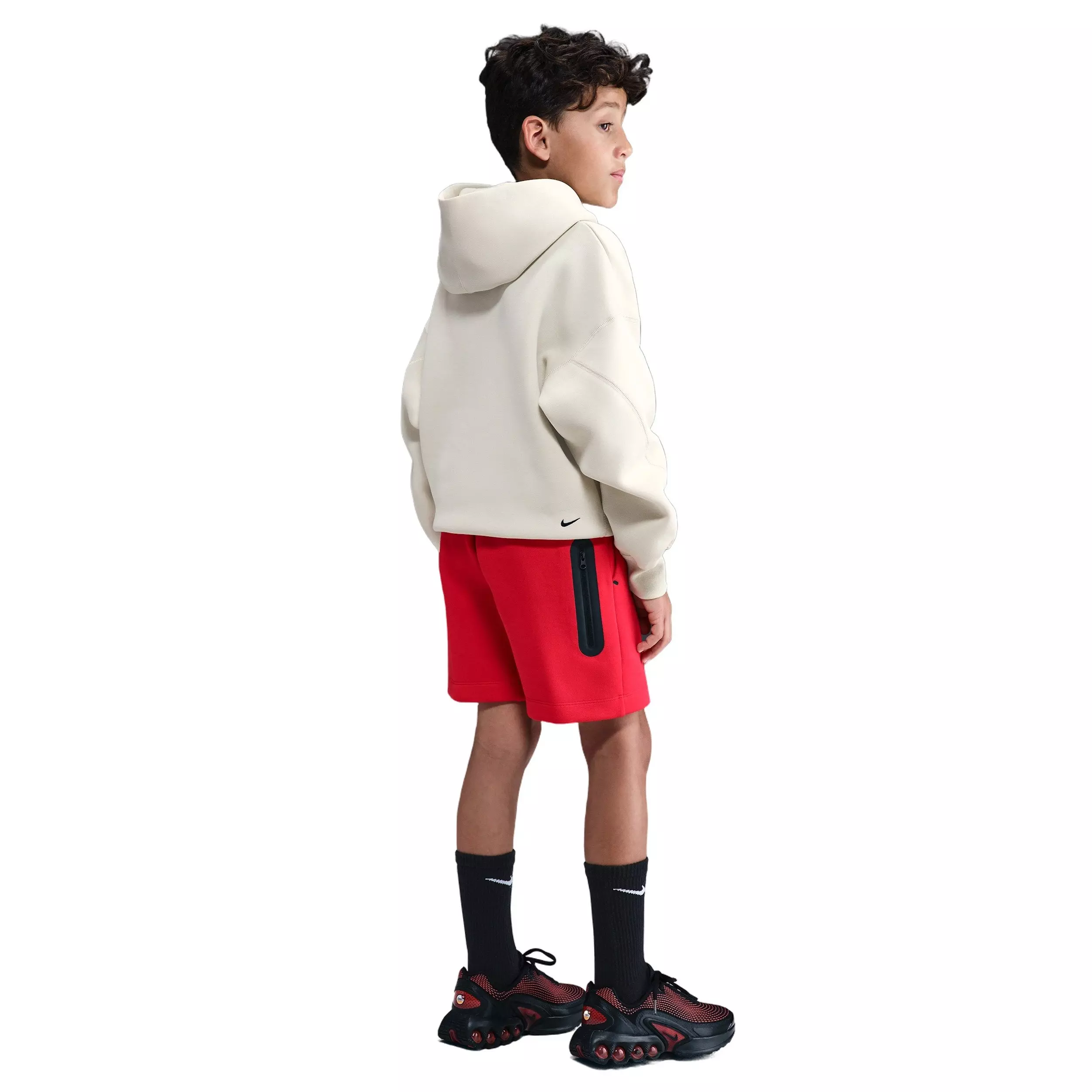 Nike Big Boys' Sportswear Tech Fleece Shorts - Red - RED