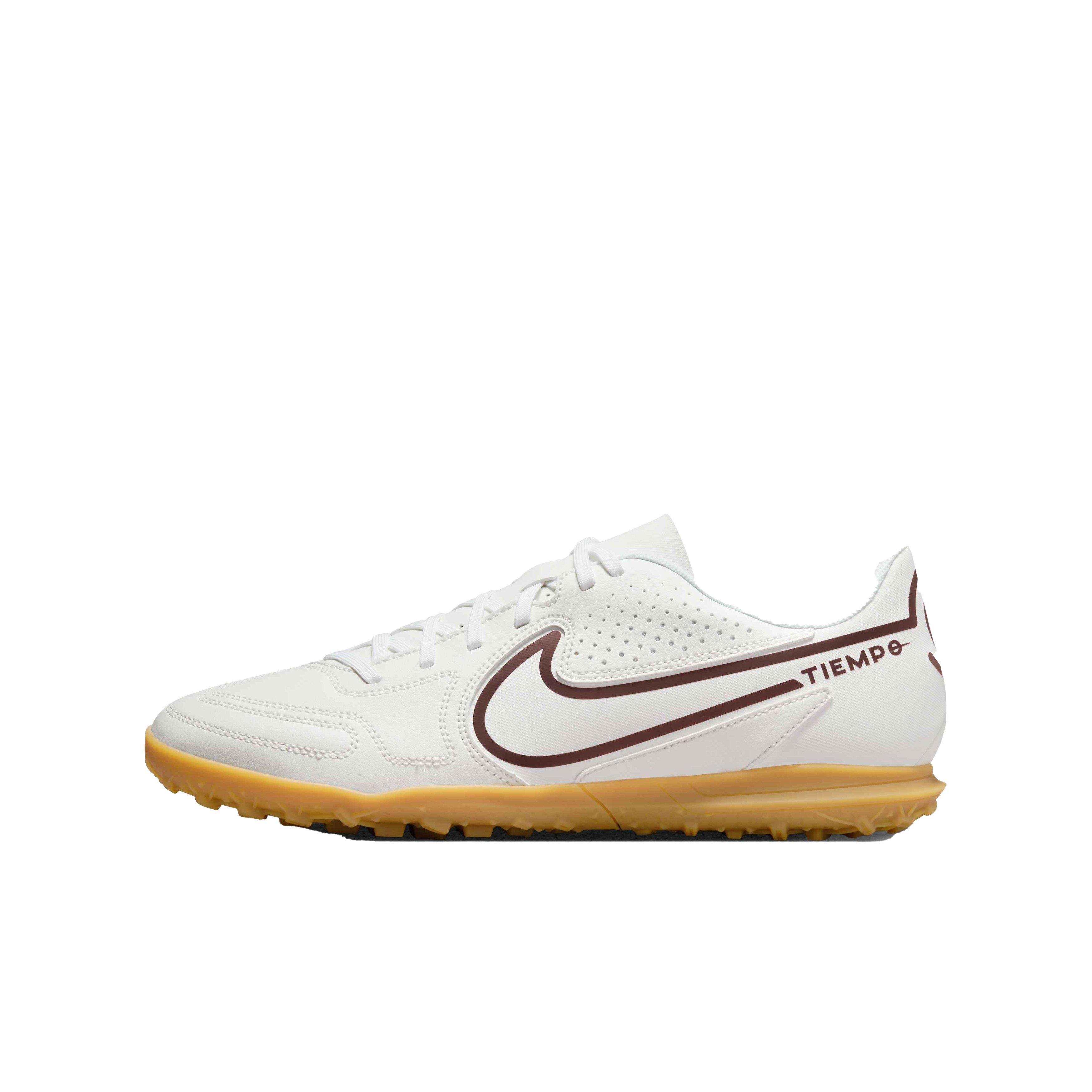 Nike Tiempo Legend 9 Club Turf "Sail/Dk Beetroot-Lt Brown" Grade School Kids' Soccer Shoe - SAIL/DK BEETROOT Thumbnail View 2