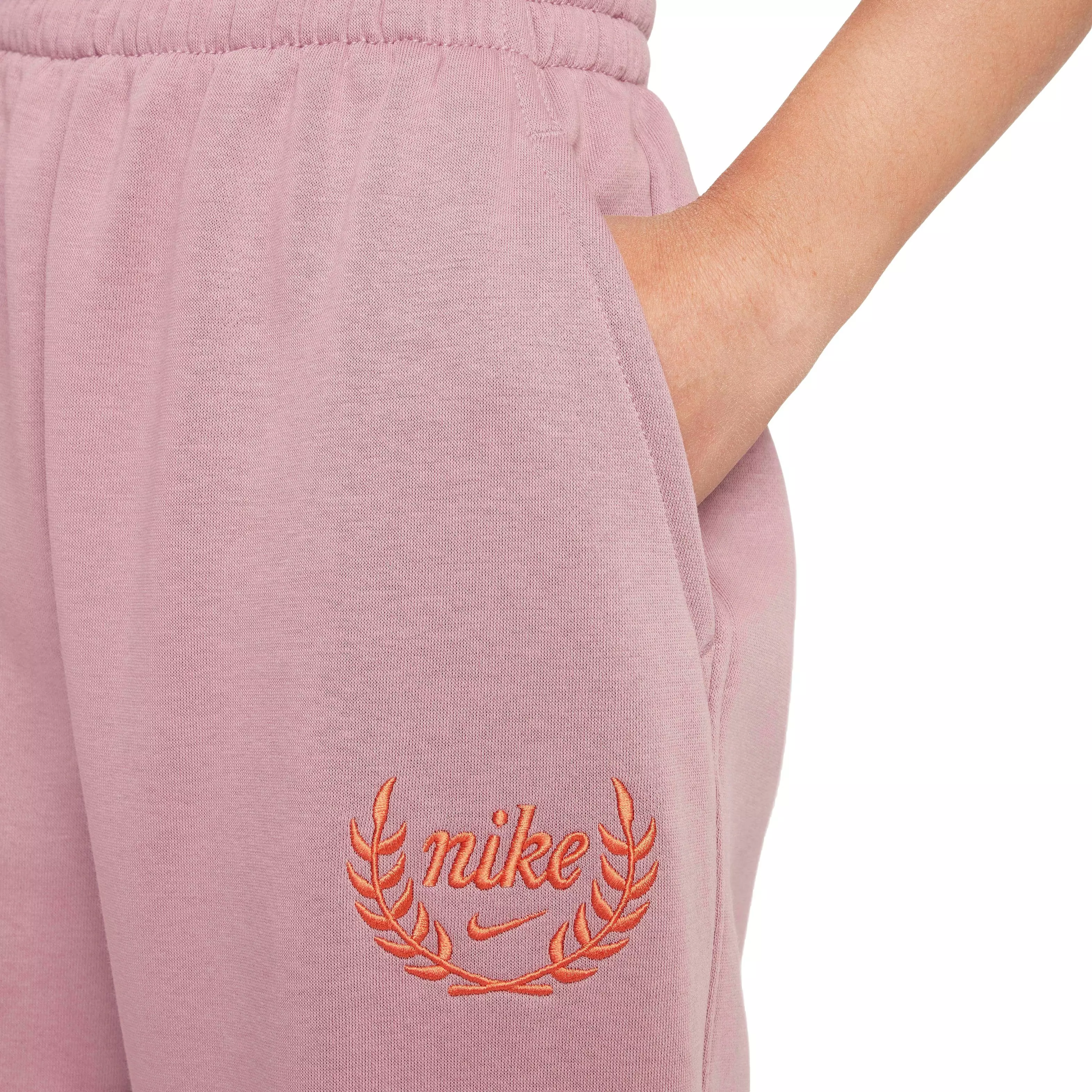 Nike Big Girls' Sportswear Club Fleece Loose Pants - PLUM