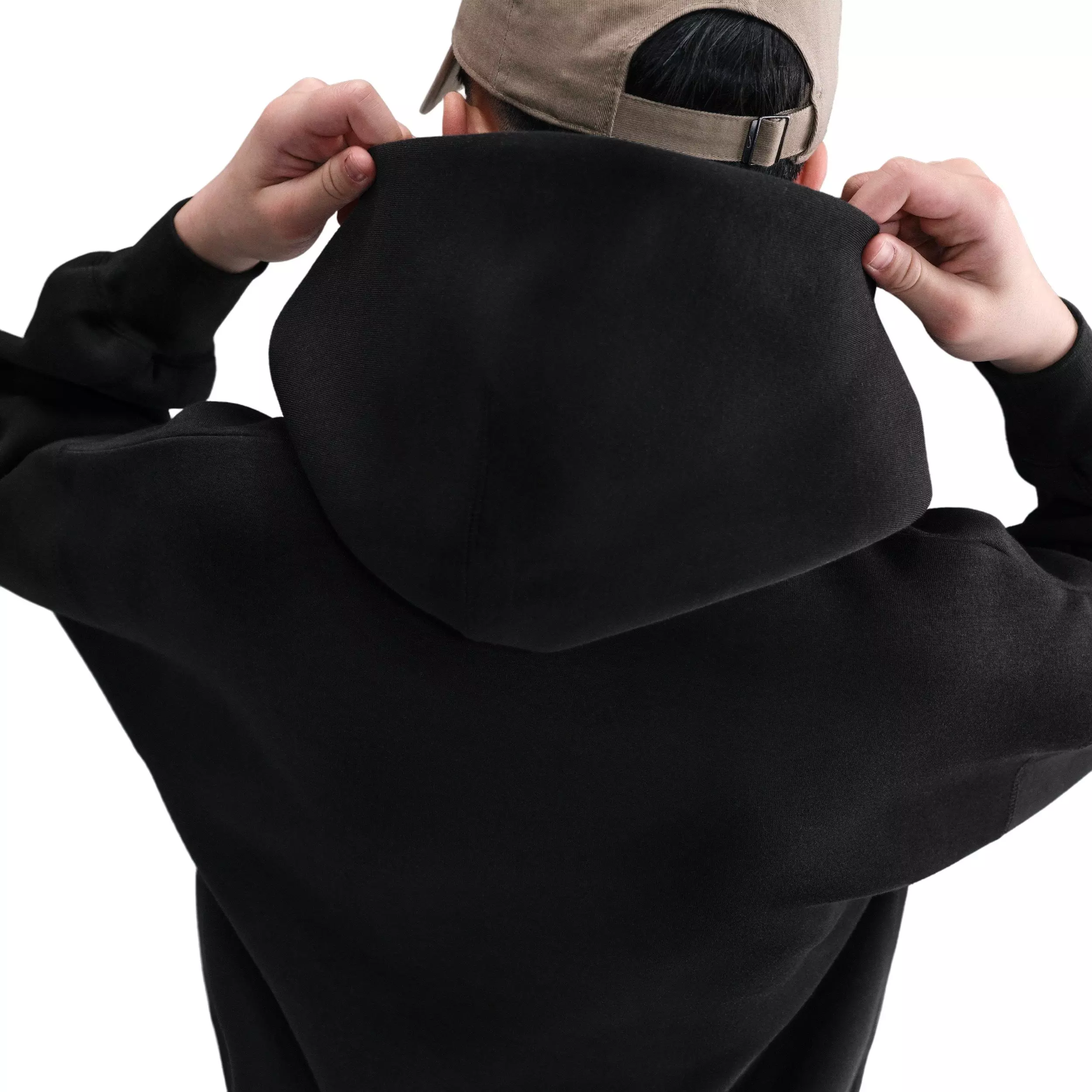 Nike Big Boys' Sportswear Tech Fleece Oversized Pullover Hoodie - Black - BLACK