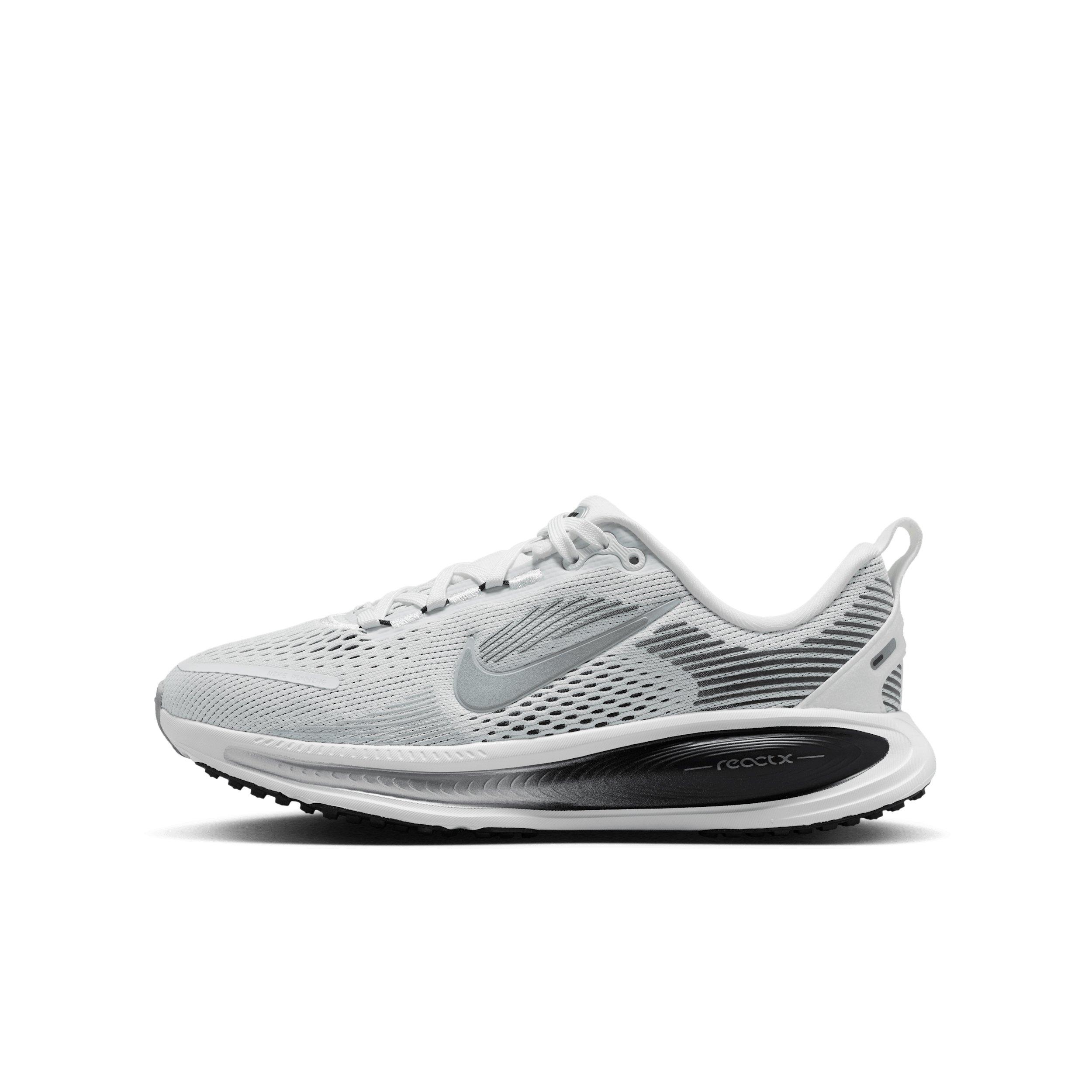 Nike Vomero 18 Grade School Boys' "Summit White/Black/Off White/Metallic Silver" Running Shoe