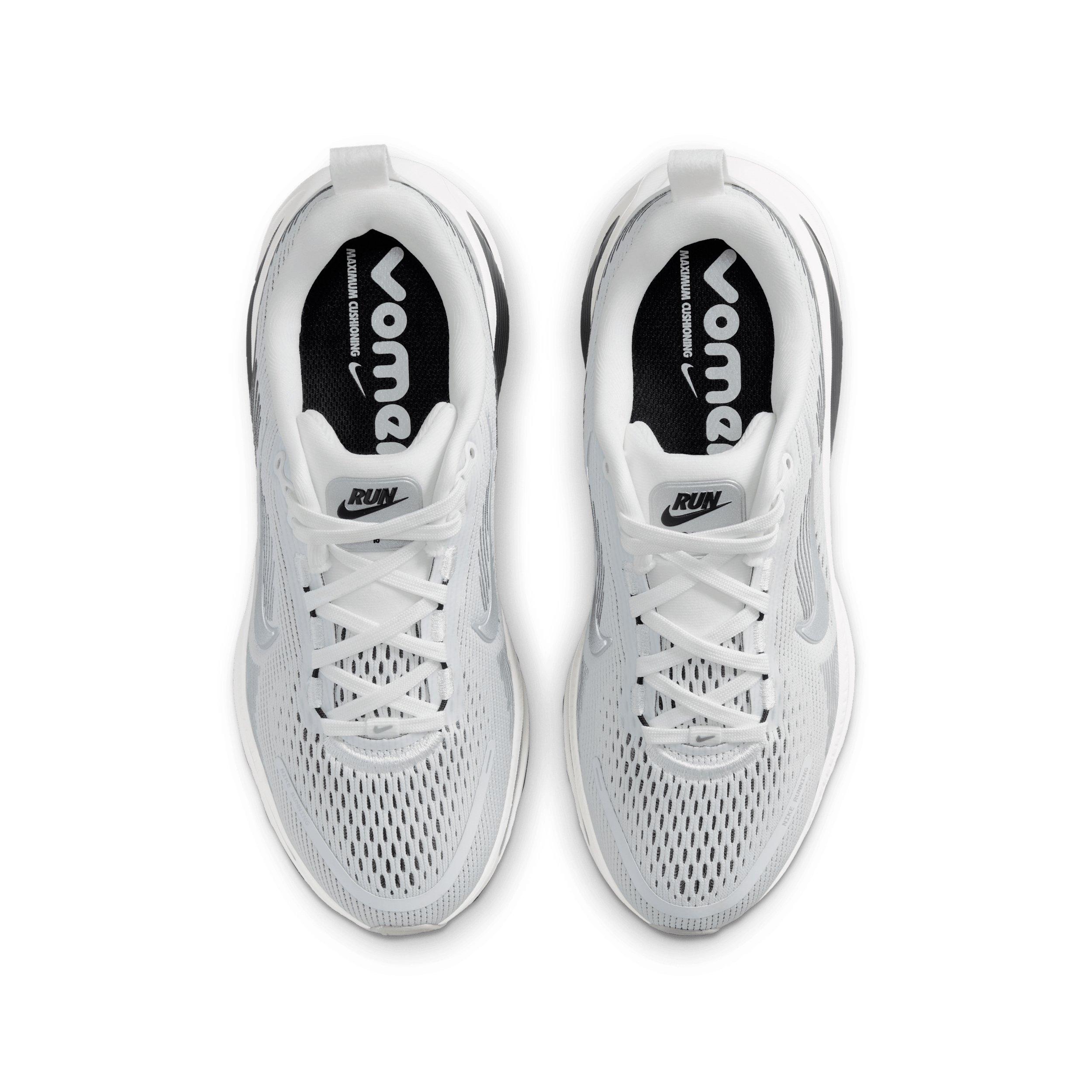 Nike Vomero 18 "Summit White/Black/Off White/Metallic Silver" Grade School Boys' Running Shoe - WHITE/BLACK/OFF WHITE/SILVER Thumbnail View 4