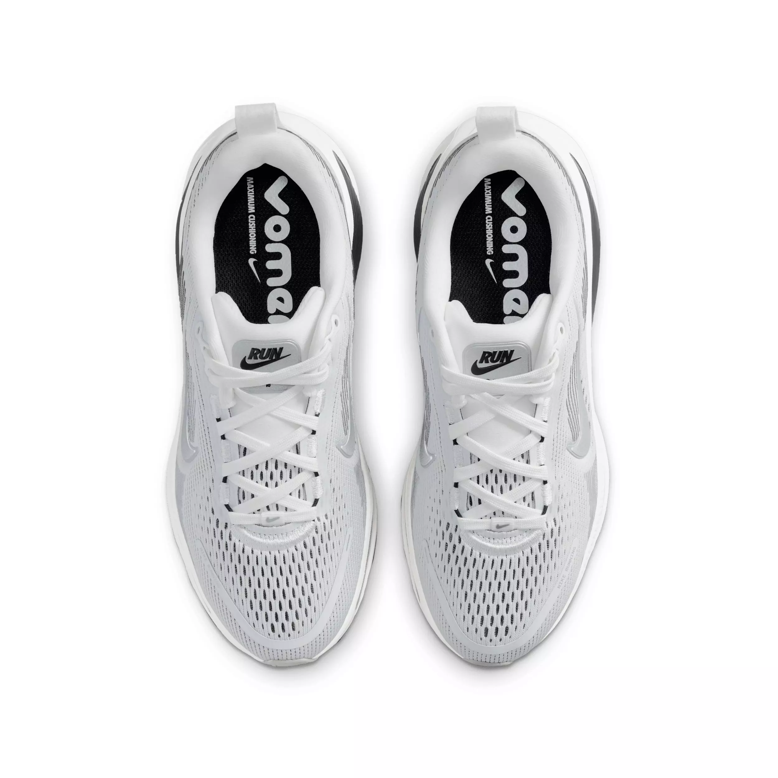 Nike Vomero 18 "Summit White/Black/Off White/Metallic Silver" Grade School Boys' Running Shoe - WHITE/BLACK/OFF WHITE/SILVER