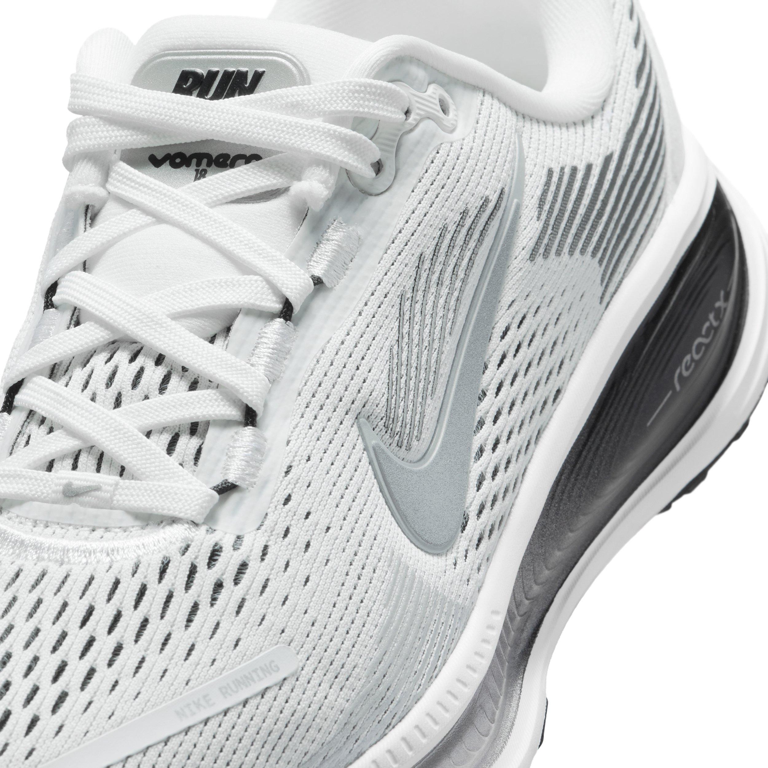 Nike Vomero 18 "Summit White/Black/Off White/Metallic Silver" Grade School Boys' Running Shoe - WHITE/BLACK/OFF WHITE/SILVER Thumbnail View 7