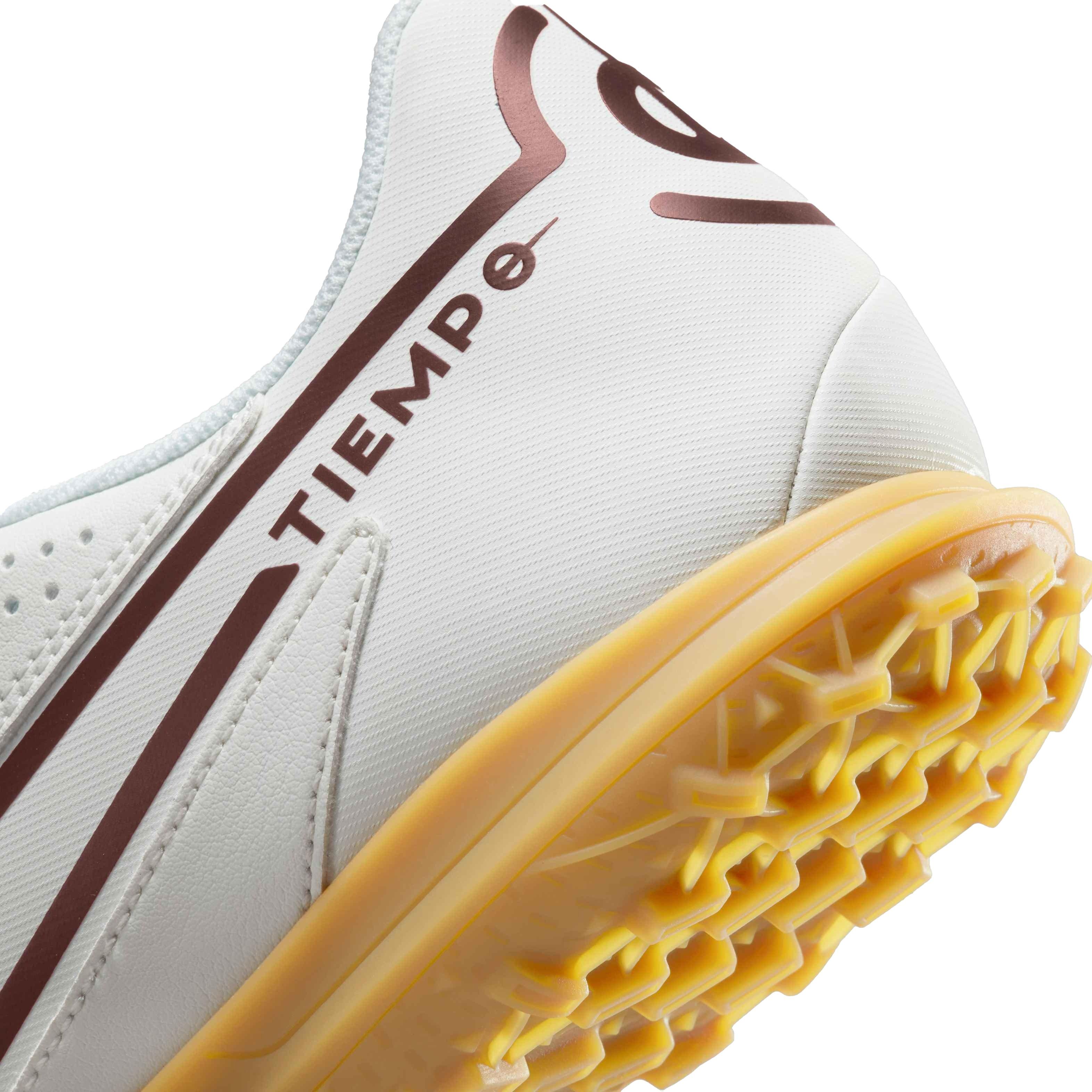 Nike Tiempo Legend 9 Club Turf "Sail/Dk Beetroot-Lt Brown" Men's Soccer Shoe - SAIL/DK BEETROOT Thumbnail View 7