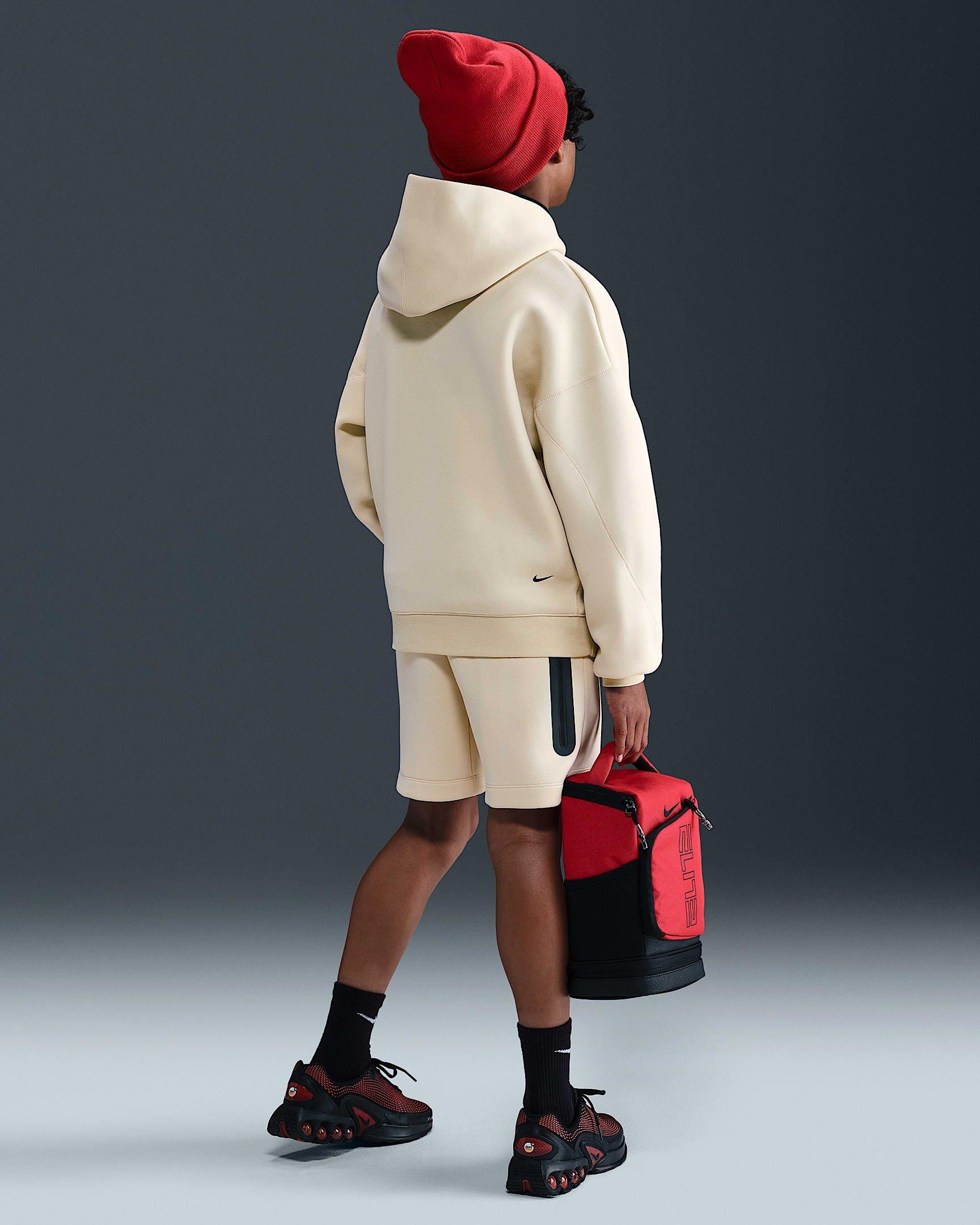 Nike Sportswear Tech Fleece Oversized Big Boys' Light Brown Pullover Hoodie