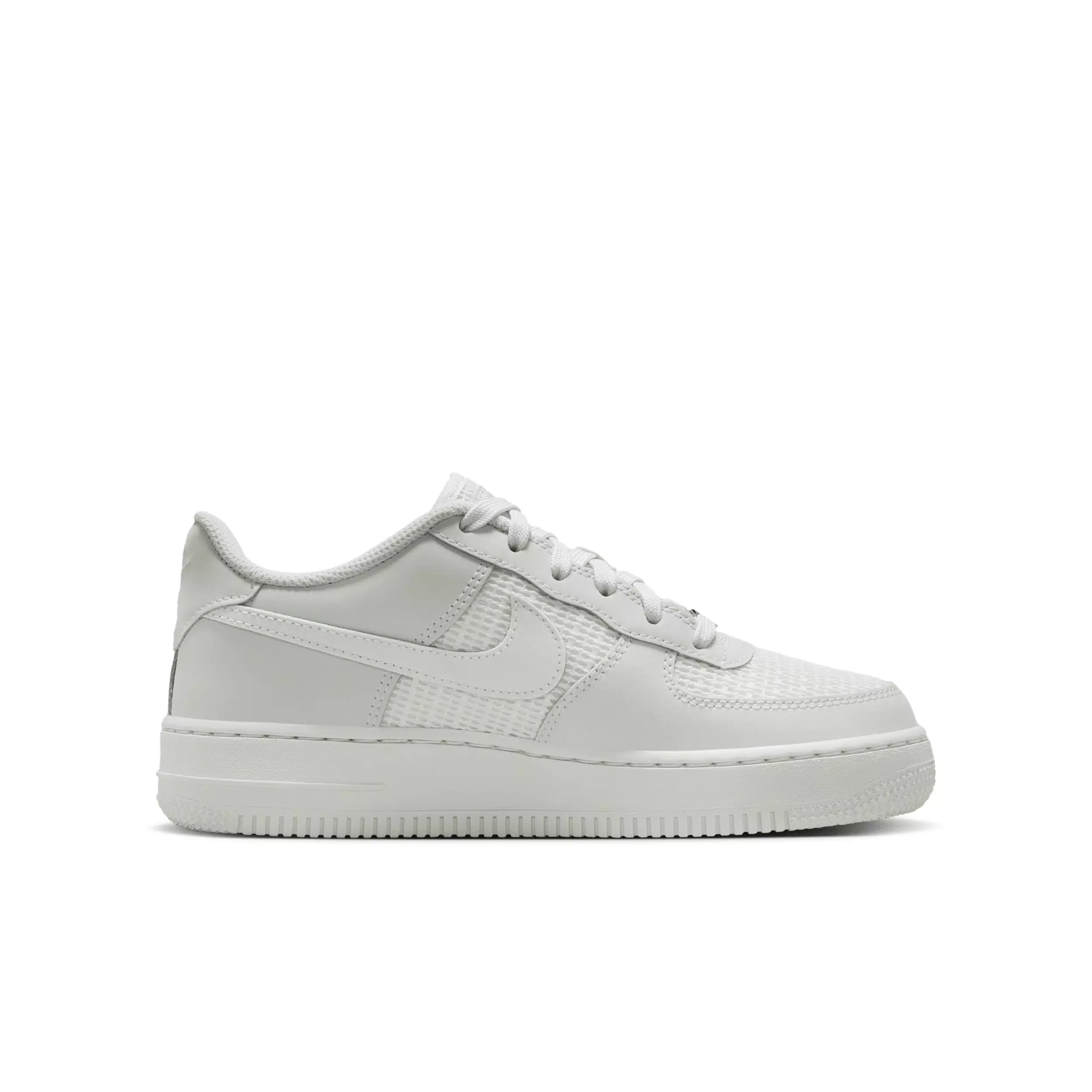 Nike Air Force 1 LV8 2 "Off White/Summit White/Off White" Grade School Boys' Shoe - OFF WHITE/WHITE/OFF WHITE