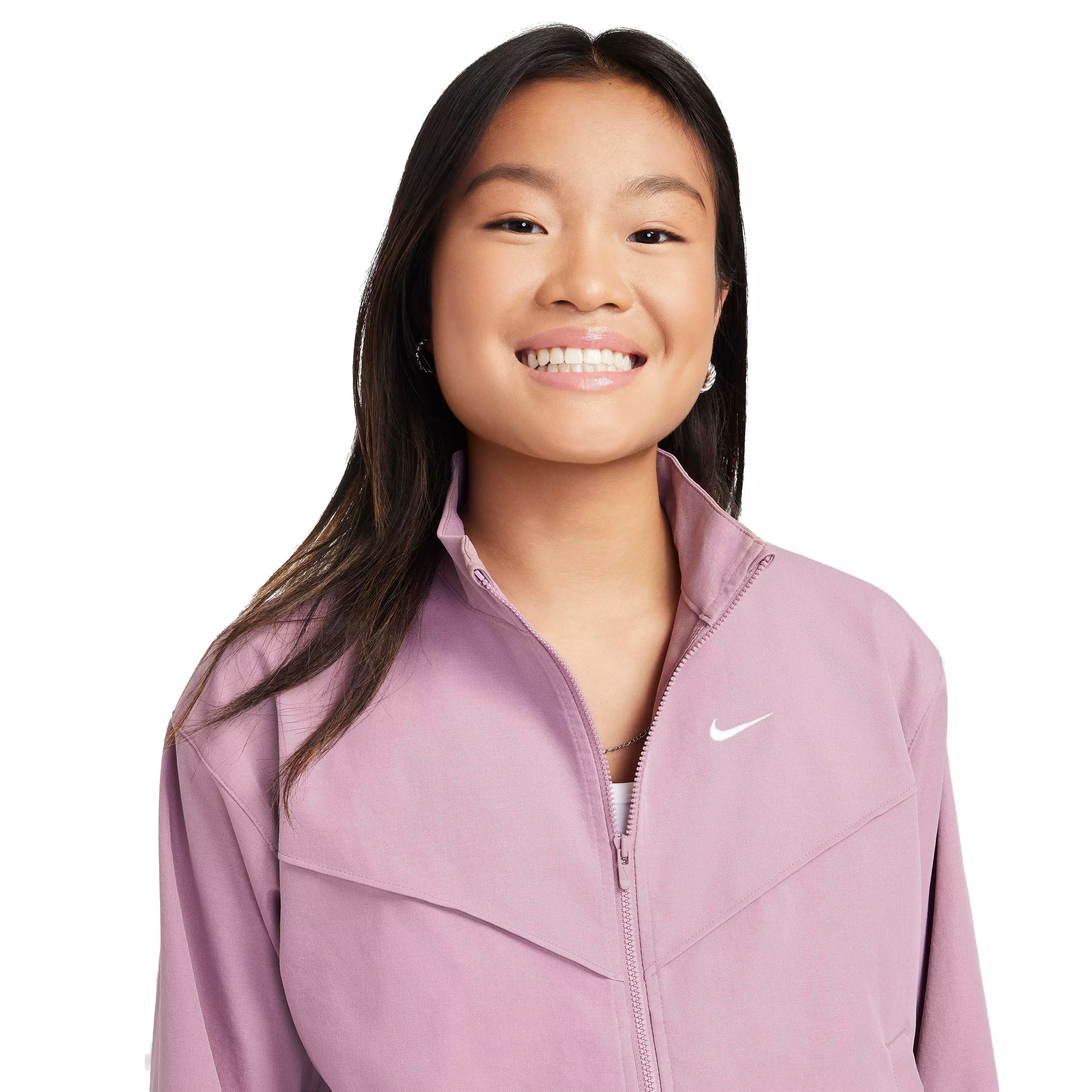 Nike Big Girls' Sportswear Oversized Lightweight Jacket - PLUM