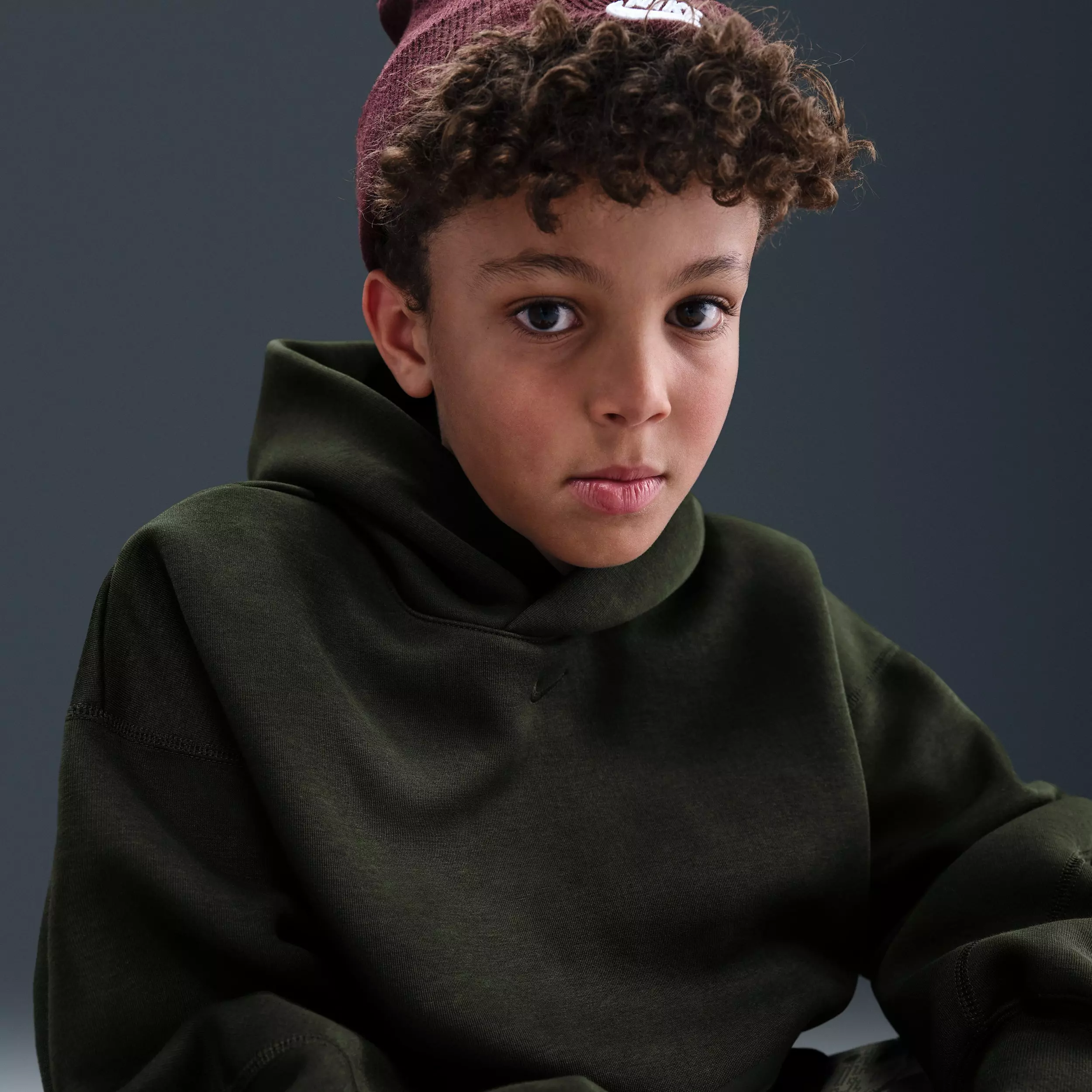 Nike Big Boys' Sportswear Tech Fleece Oversized Pullover Hoodie - Green - GREEN