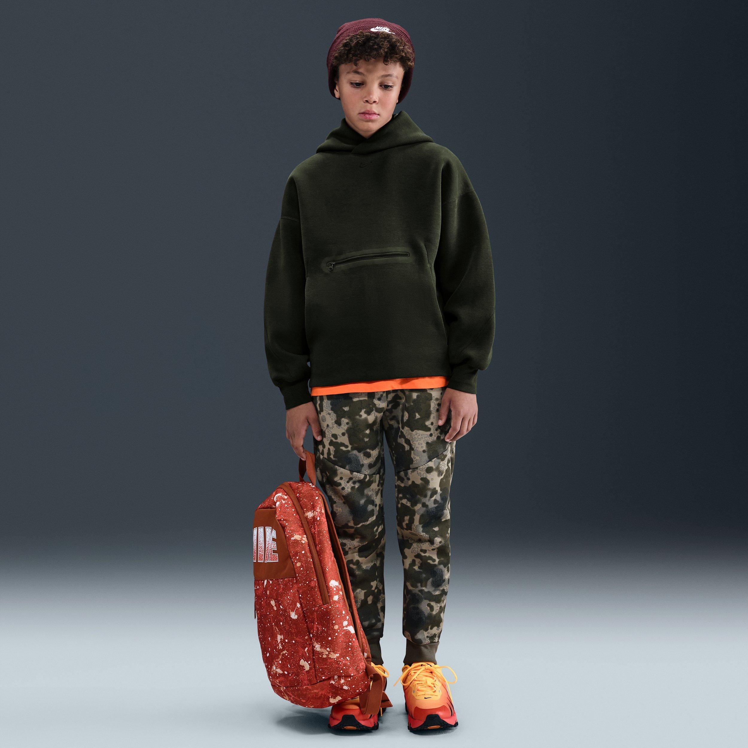 Nike Sportswear Tech Fleece Oversized Big Boys' Green Pullover Hoodie
