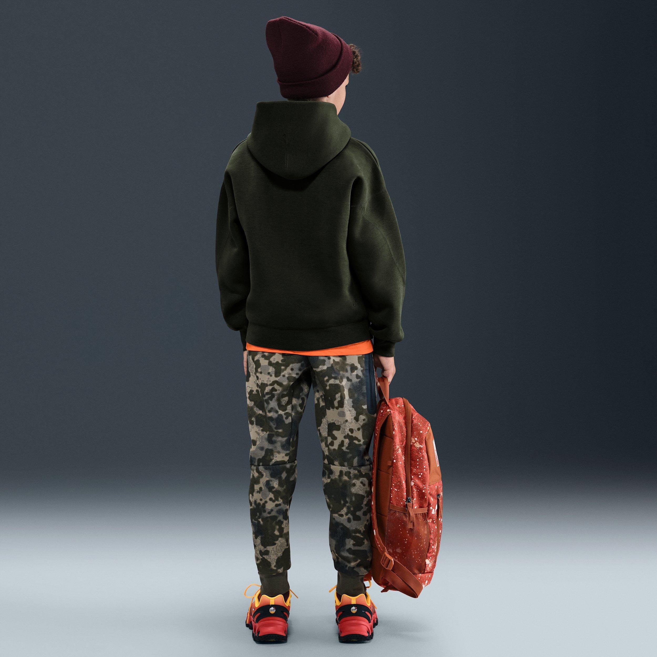 Nike Sportswear Tech Fleece Oversized Big Boys' Green Pullover Hoodie