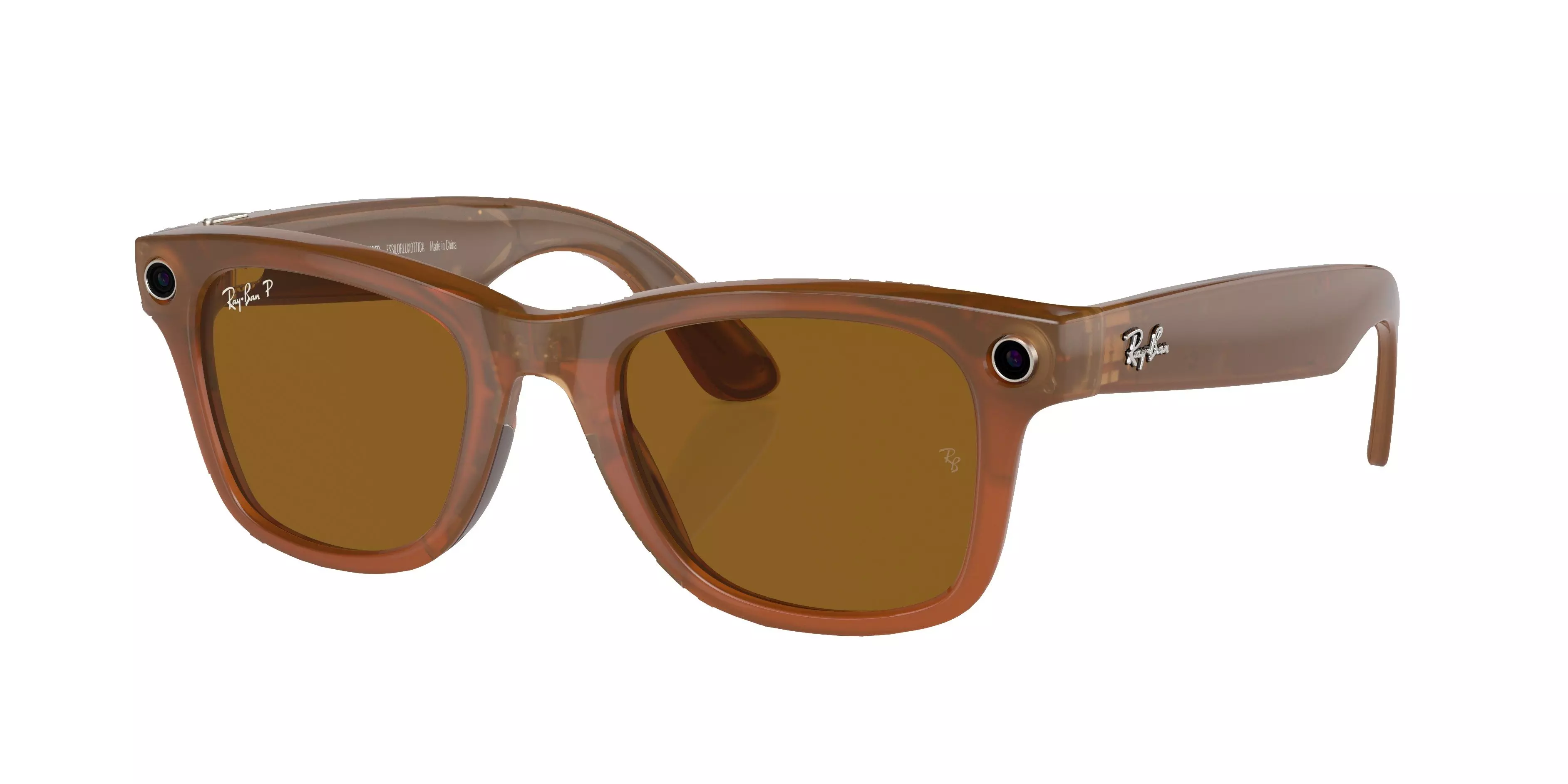 Ray-Ban Meta Wayfarer L Polarized Sunglasses - Brown - BROWN