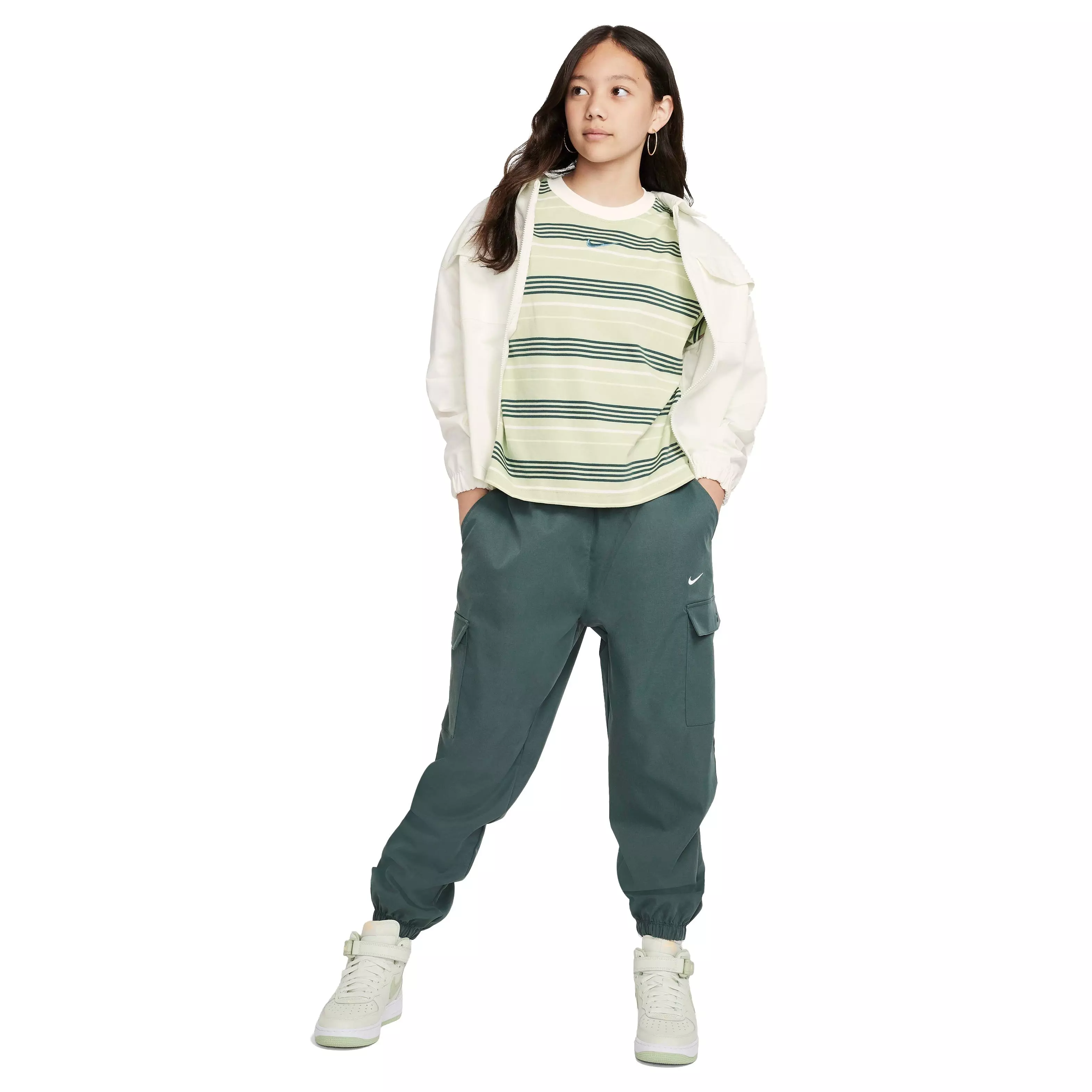 Nike Big Girls' Sportswear Cargo Pants - GREEN