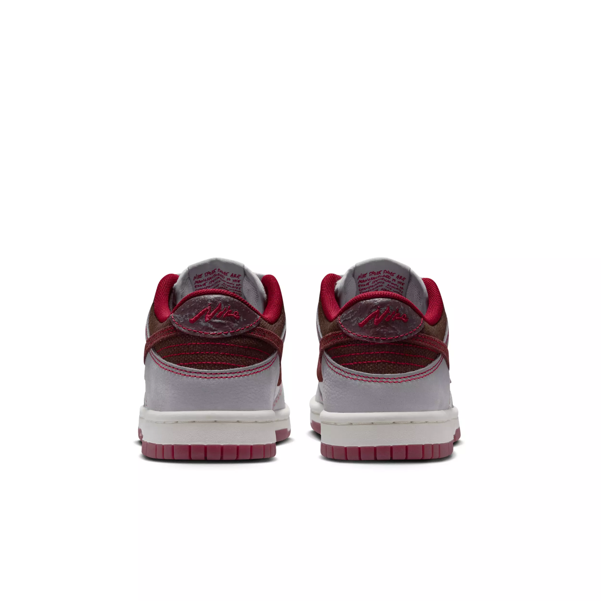 Nike Dunk Low LV8 1 "Pure Platinum/Wolf Grey/Team Red/Burgundy Crush" Grade School Boys' Shoe - PLATINUM/GREY/RED/BURGUNDY