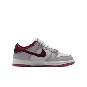 Nike Dunk Low LV8 1 "Pure Platinum/Wolf Grey/Team Red/Burgundy Crush" Grade School Boys' Shoe