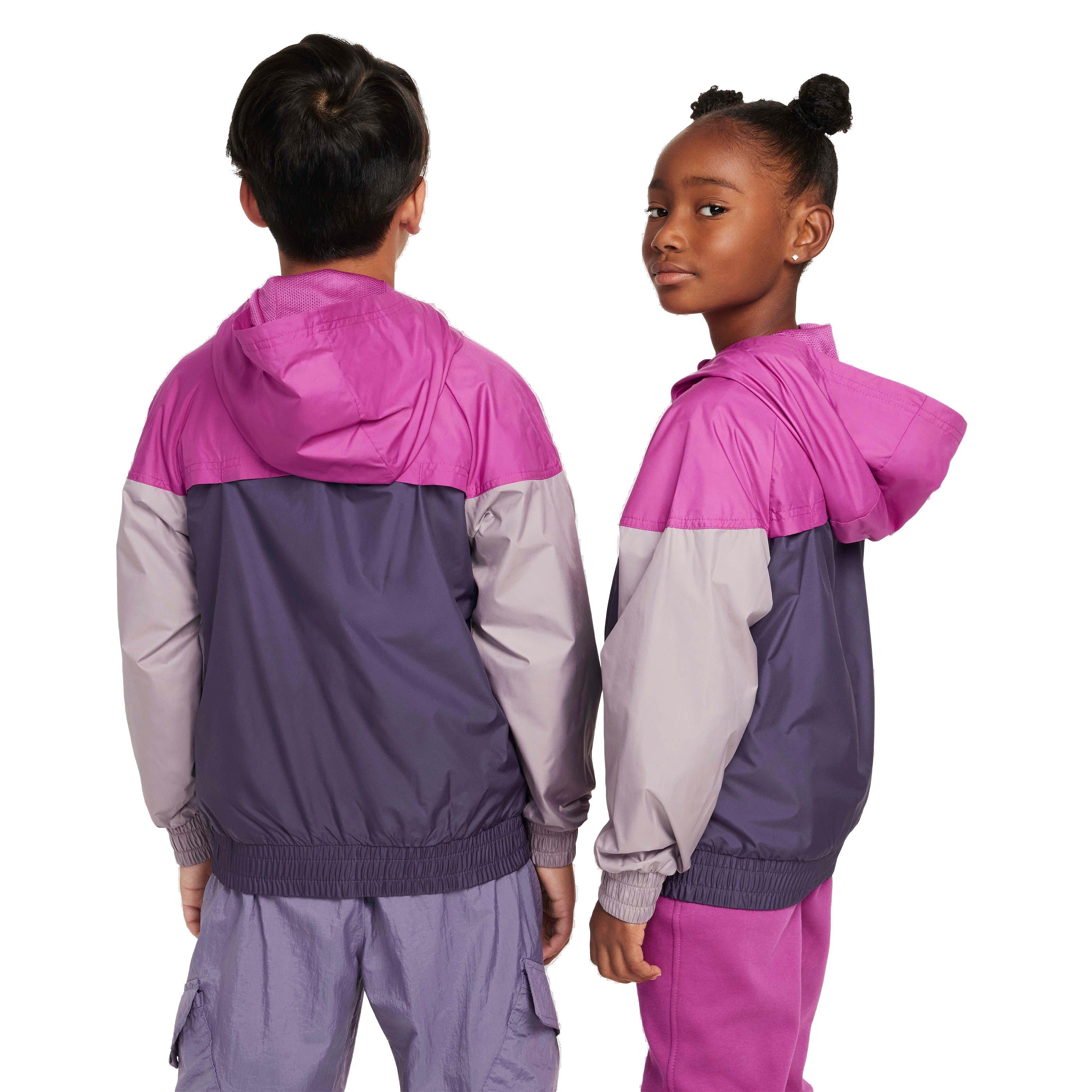 Nike Big Kids' Sportswear Windrunner Hooded Repel Jacket -Fuchsia/Purple/Violet - FUCHSIA/PURPLE/VIOLET Thumbnail View 2