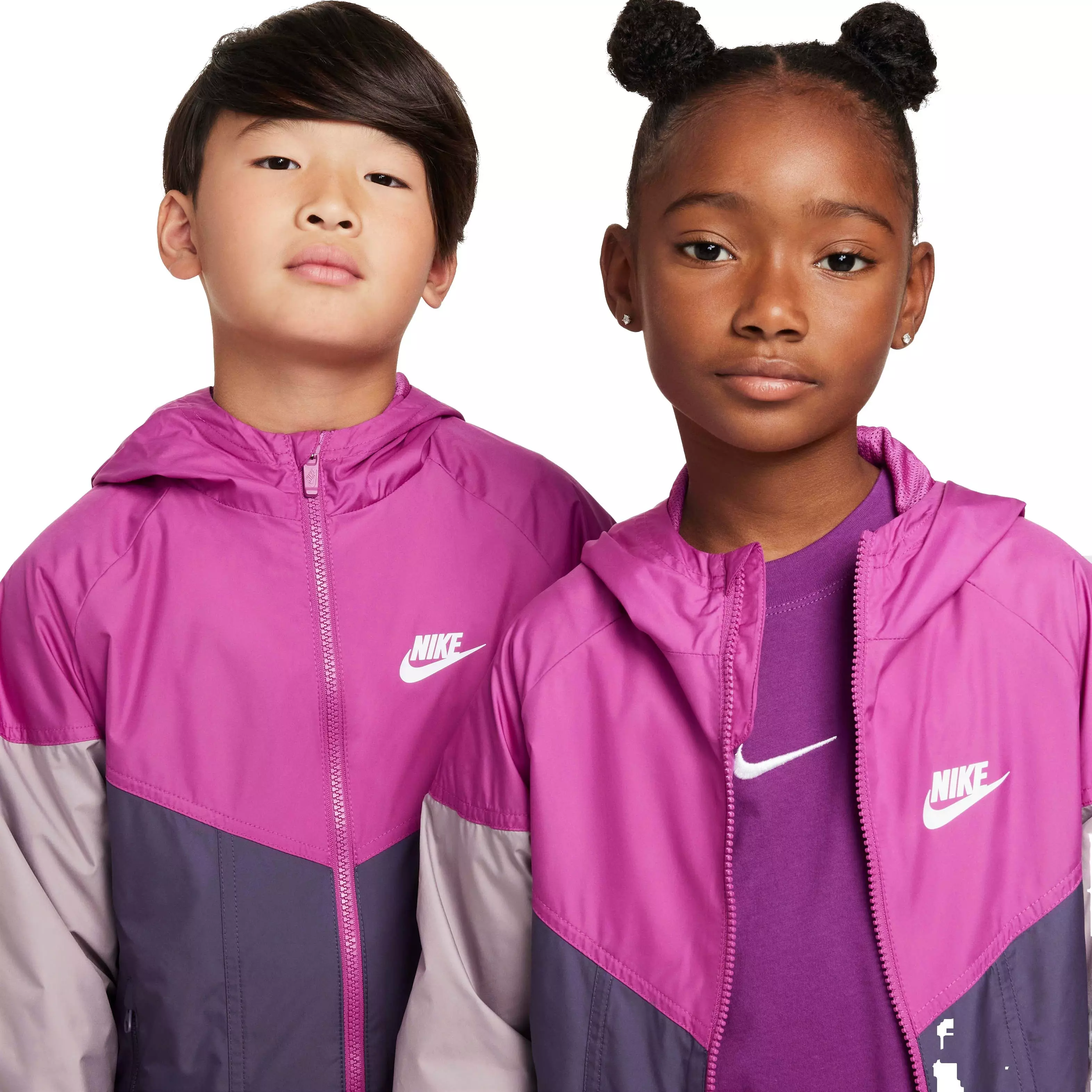 Nike Big Kids' Sportswear Windrunner Hooded Repel Jacket -Fuchsia/Purple/Violet - FUCHSIA/PURPLE/VIOLET