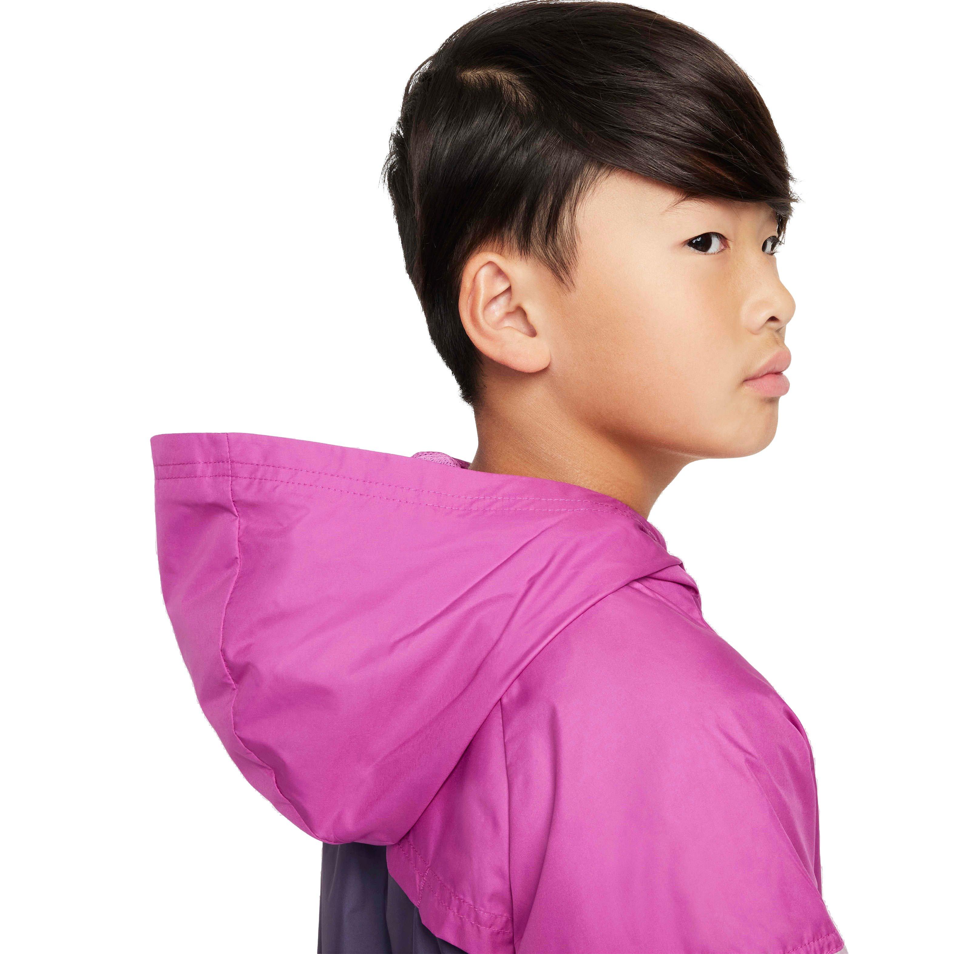 Nike Big Kids' Sportswear Windrunner Hooded Repel Jacket -Fuchsia/Purple/Violet - FUCHSIA/PURPLE/VIOLET Thumbnail View 5