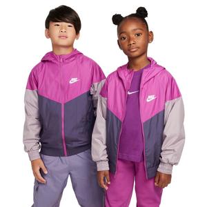 Nike Big Kids' Sportswear Windrunner Hooded Repel Jacket -Fuchsia/Purple/Violet