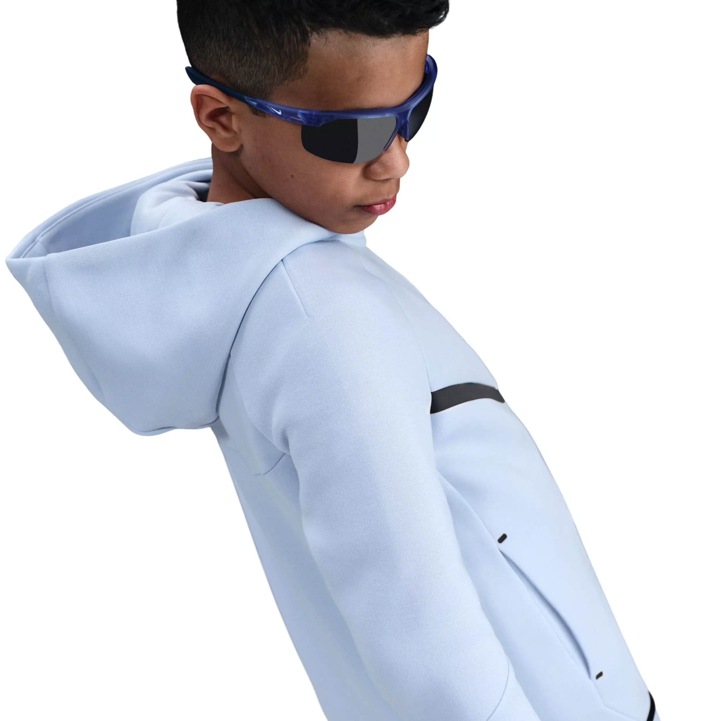 Nike Big Boys' Sportswear Tech Fleece Full-Zip Hooded Jacket - Light Blue - LIGHT BLUE