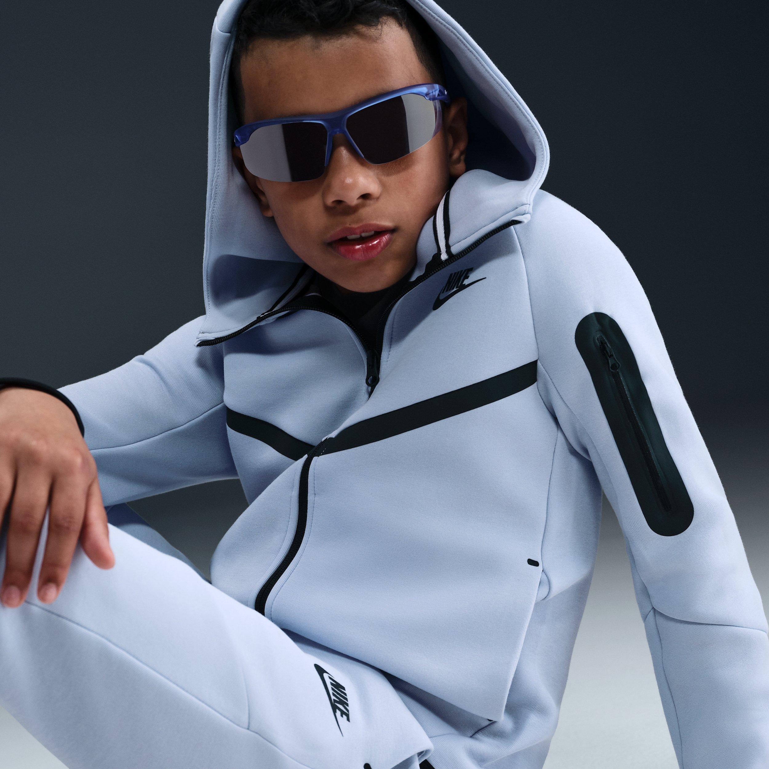 Nike Sportswear Tech Fleece Full-Zip Big Boys' Light Blue Hooded Jacket