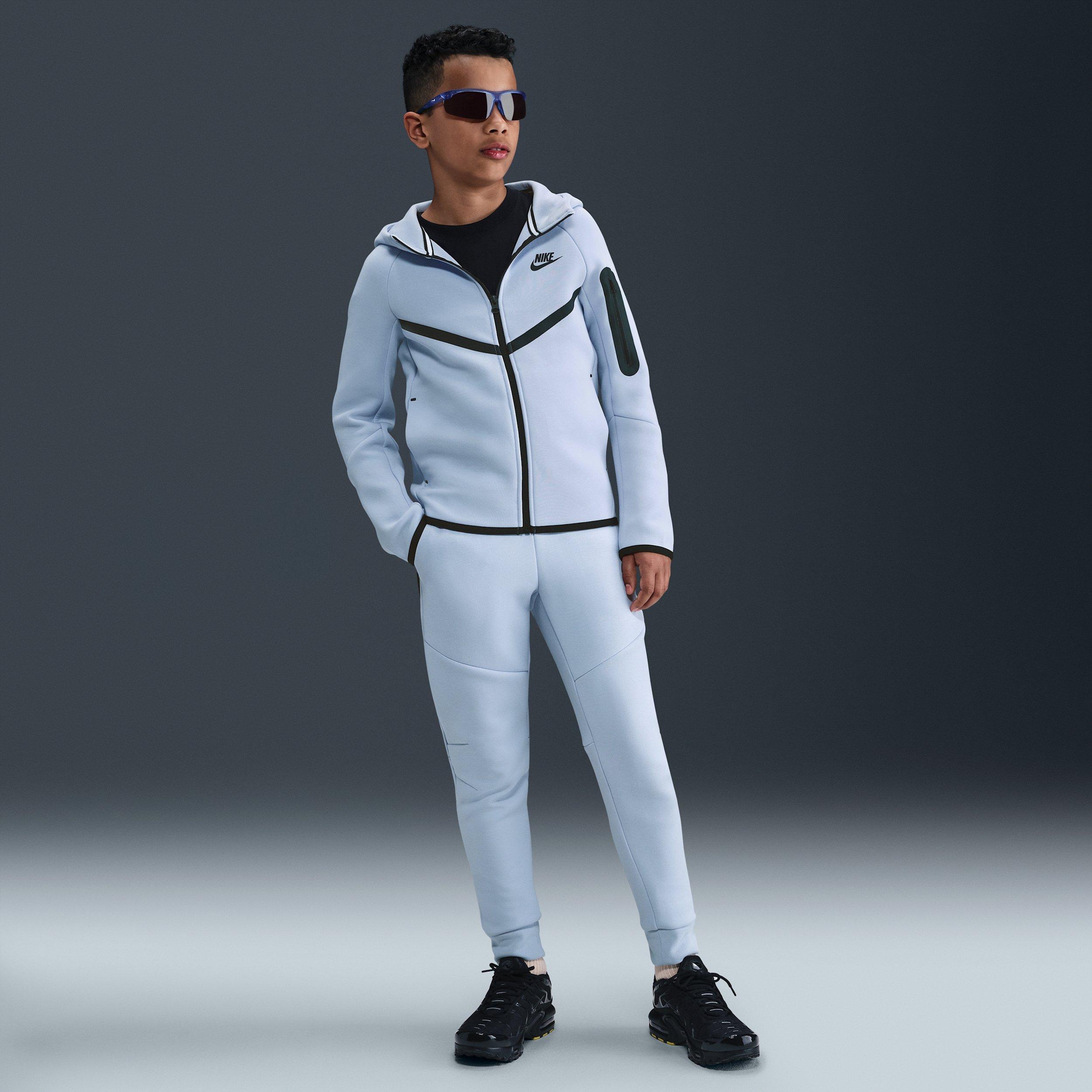 Nike Sportswear Tech Fleece Full-Zip Big Boys' Light Blue Hooded Jacket
