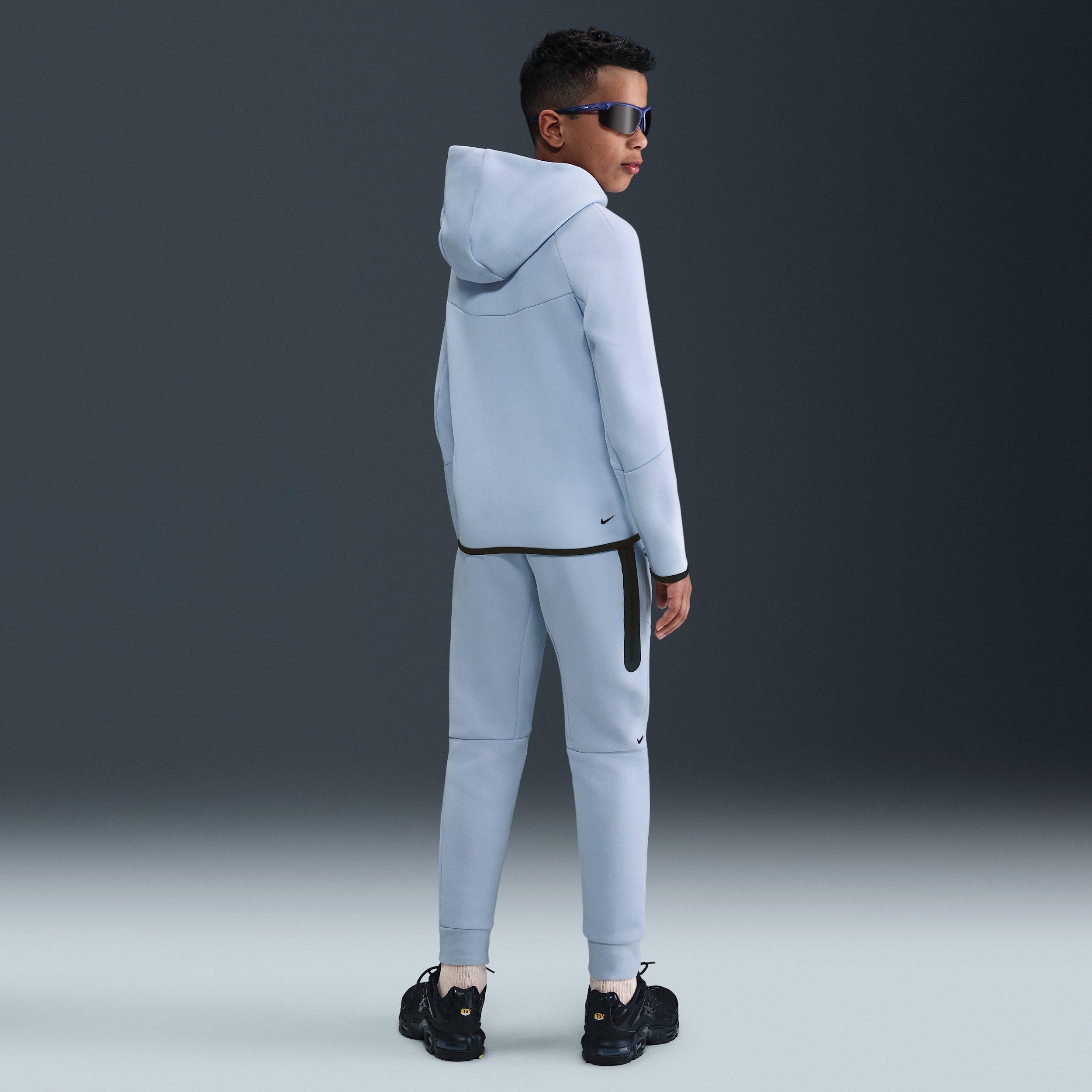 Nike Sportswear Tech Fleece Full-Zip Big Boys' Light Blue Hooded Jacket