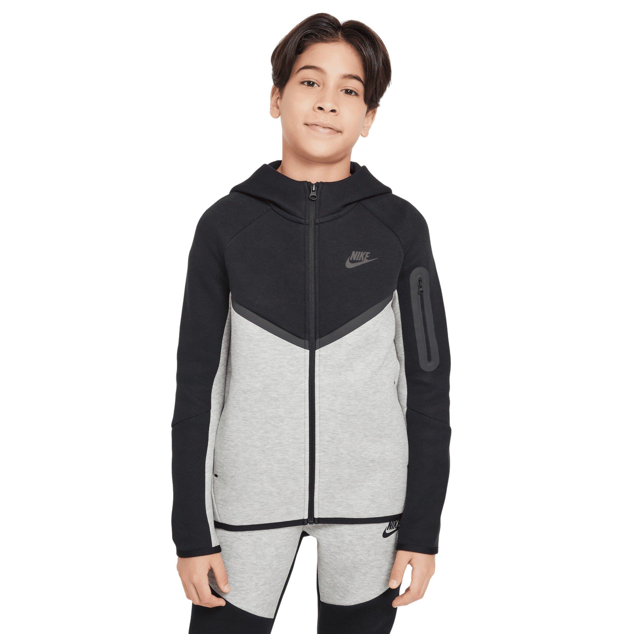 Nike Sportswear Tech Fleece Big Boys' Hooded Zipper Jacket - Grey