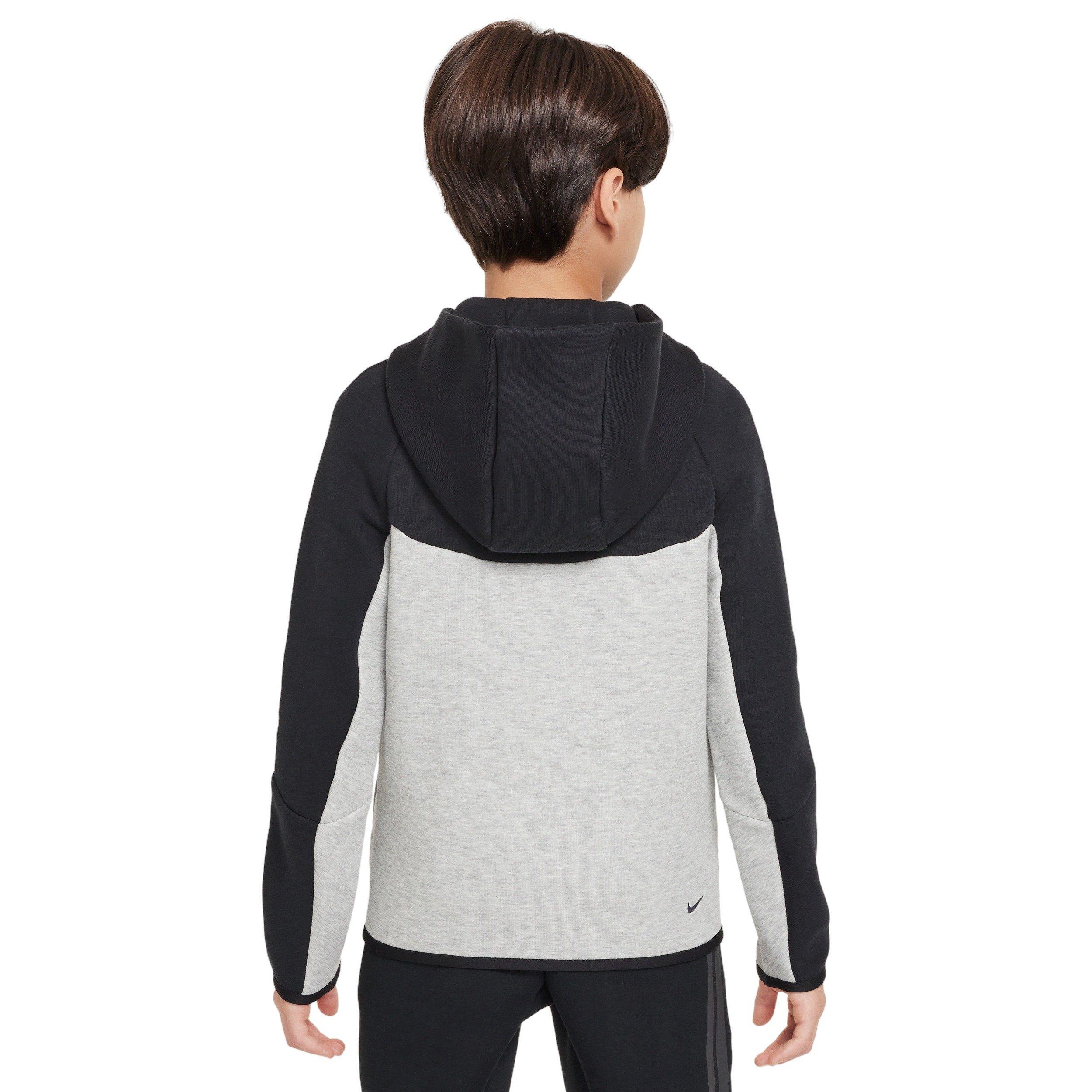 Nike Sportswear Tech Fleece Full-Zip Big Boys' Grey/Black Hooded Jacket
