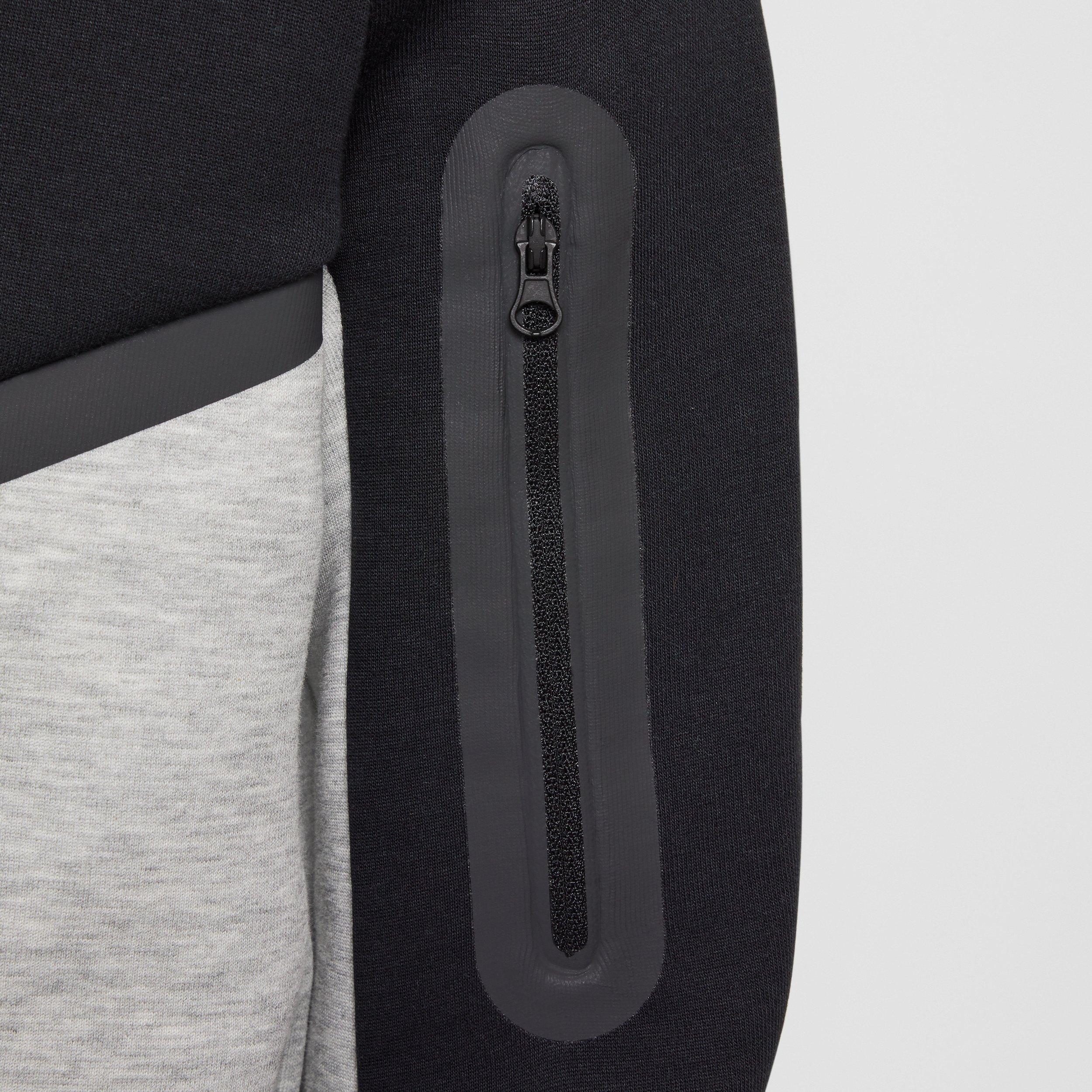 Nike Sportswear Tech Fleece Full-Zip Big Boys' Grey/Black Hooded Jacket