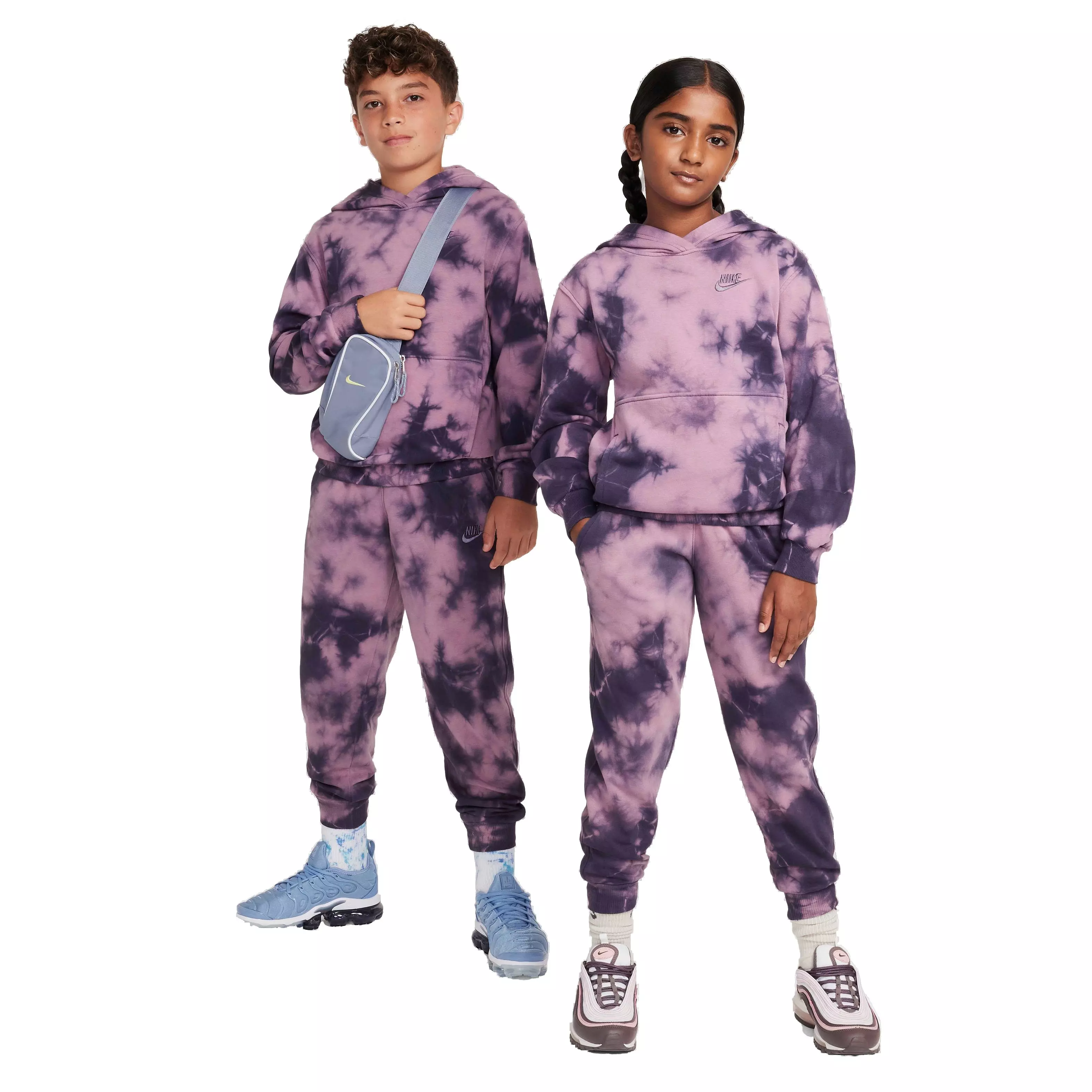 Nike Big Kids' Sportswear Club Fleece Tie-Dyed Joggers - PURPLE