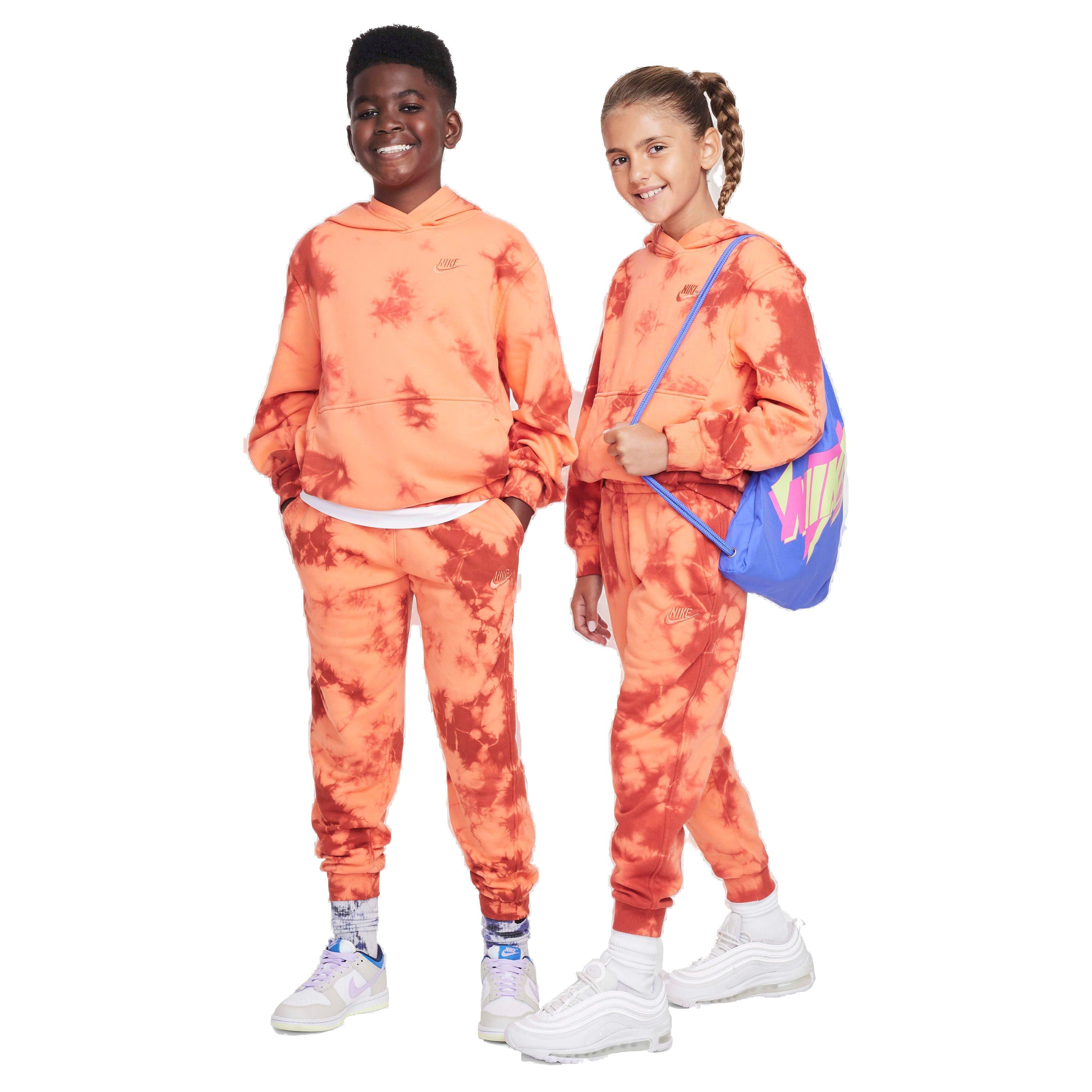 Nike Big Kids' Sportswear Club Fleece Tie-Dyed Joggers - ORANGE Thumbnail View 6