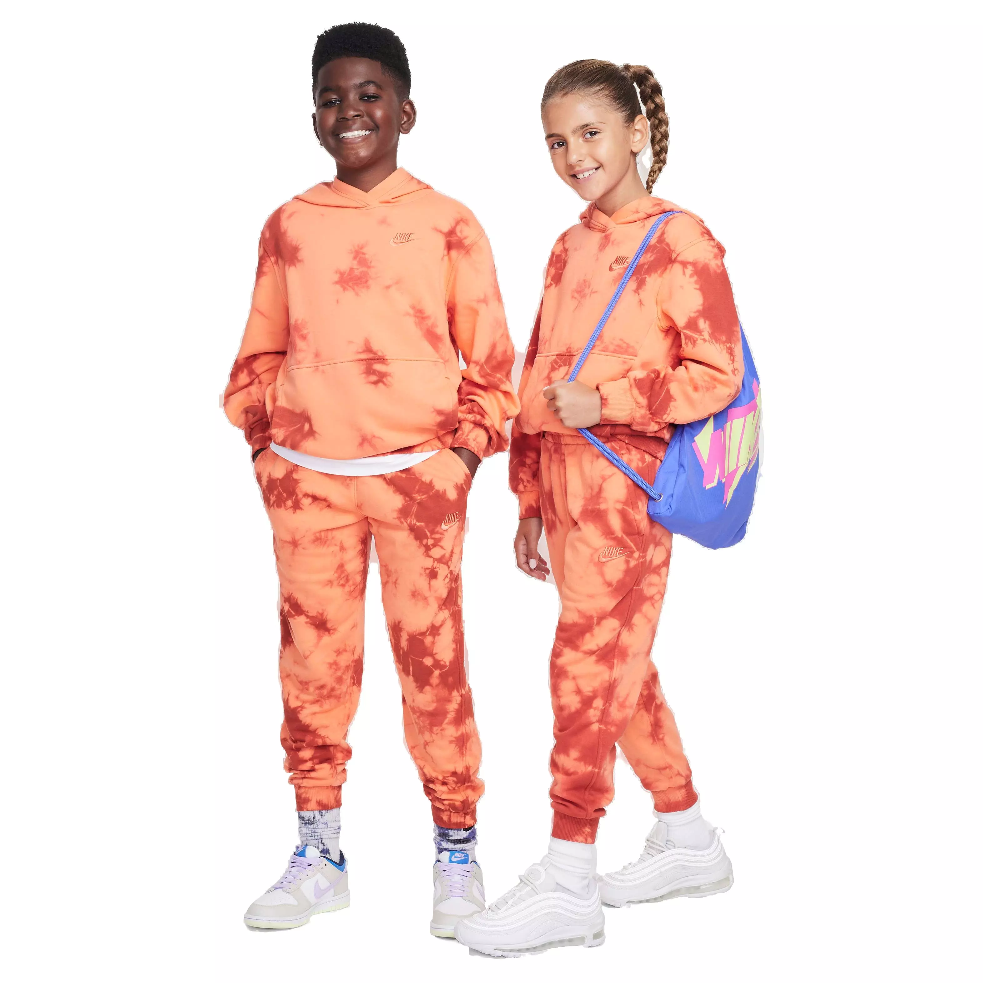 Nike Big Kids' Sportswear Club Fleece Tie-Dyed Joggers - ORANGE