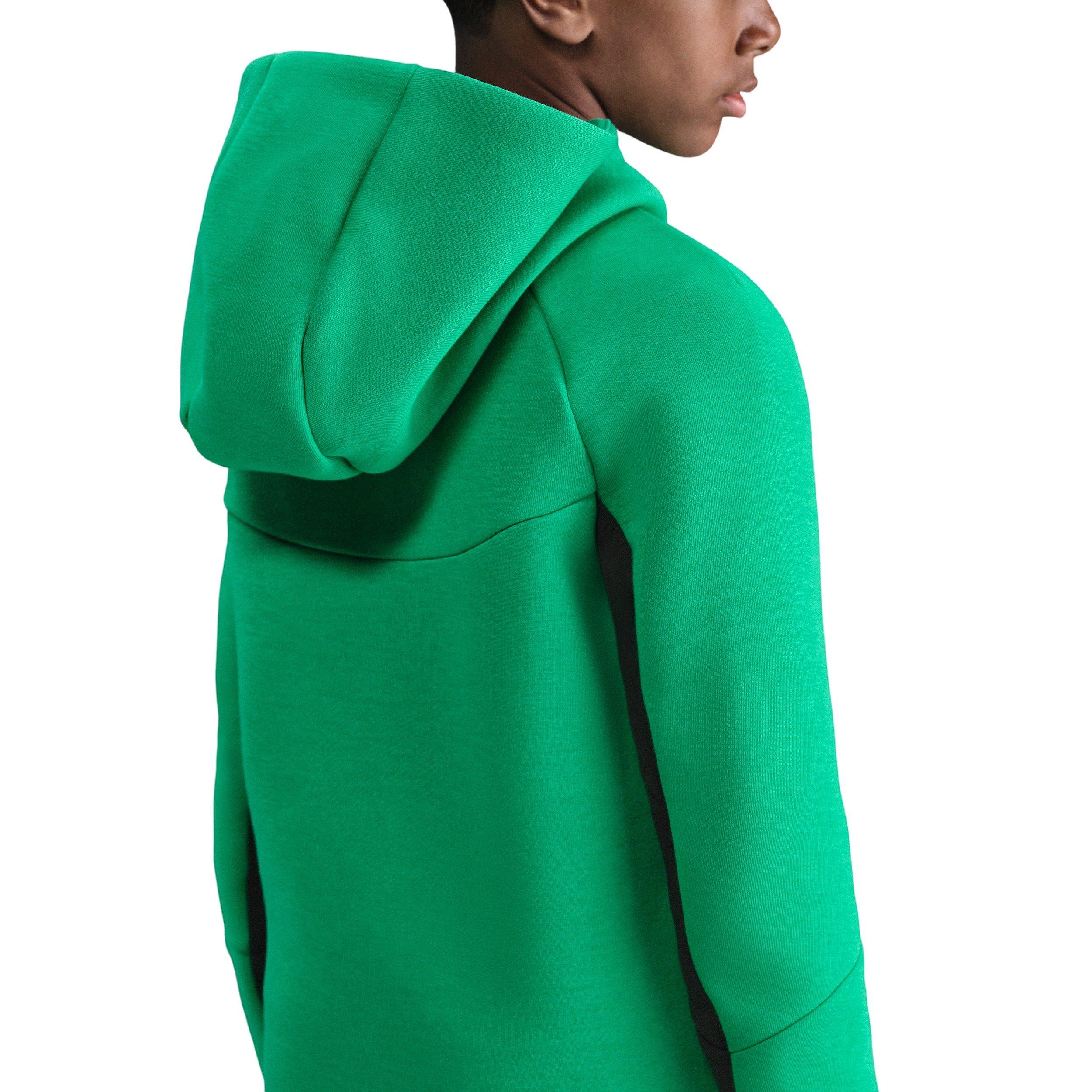 Nike Sportswear Tech Fleece Full-Zip Big Boys' Green/Black Hooded Jacket