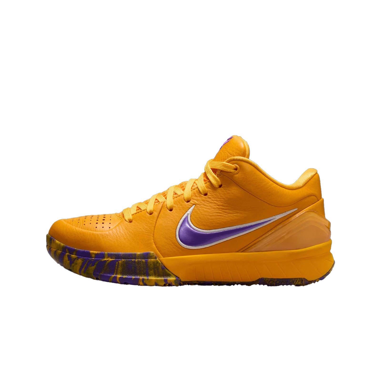 Nike Kobe IV Protro "Lakers" Grade School Kids' Basketball Shoe - YELLOW Thumbnail View 5