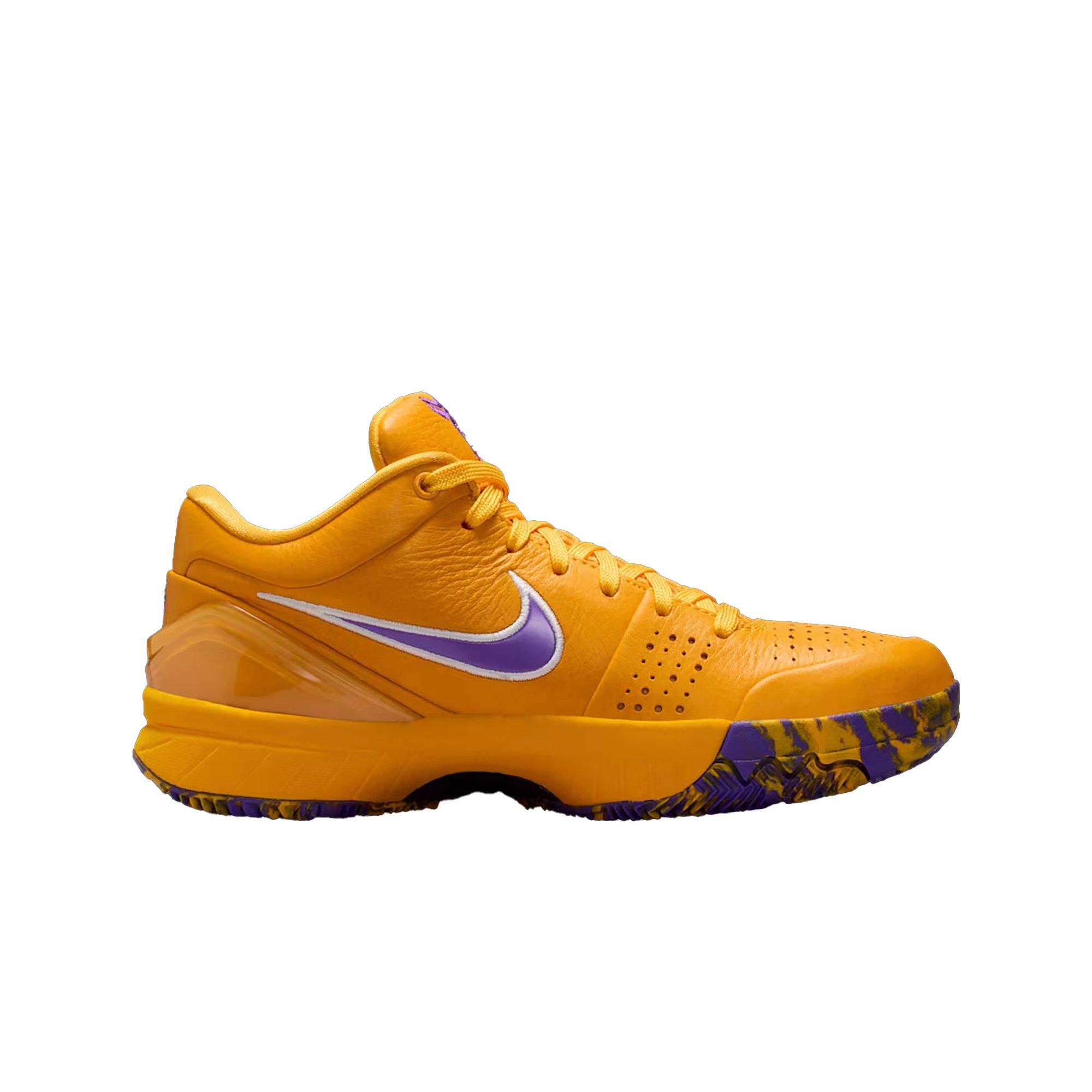 Nike Kobe IV Protro "Lakers" Grade School Kids' Basketball Shoe - YELLOW Thumbnail View 3
