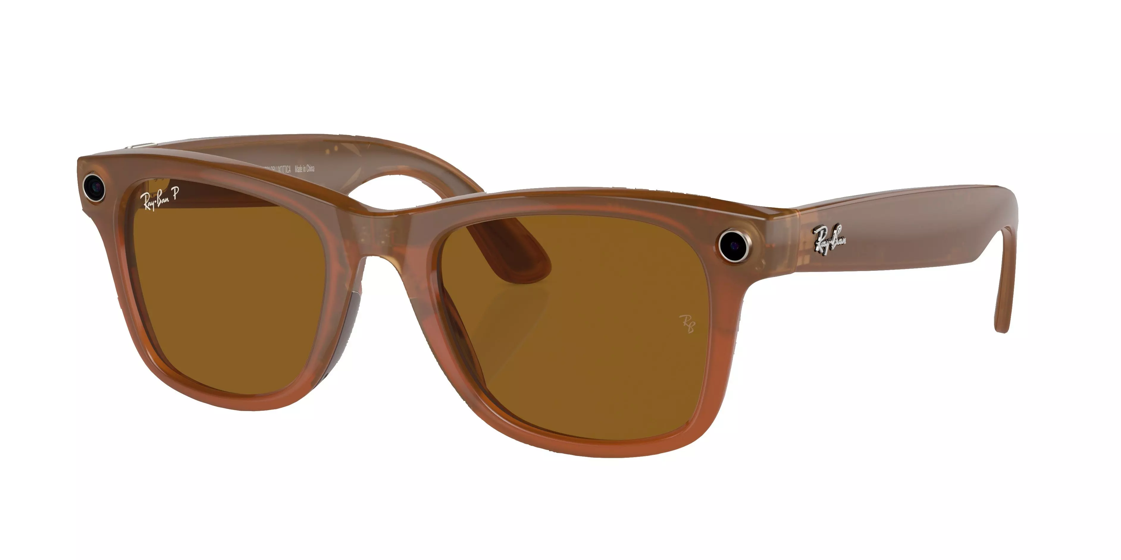 Ray-Ban Meta Wayfarer XXL Polarized Sunglasses - Brown - BROWN