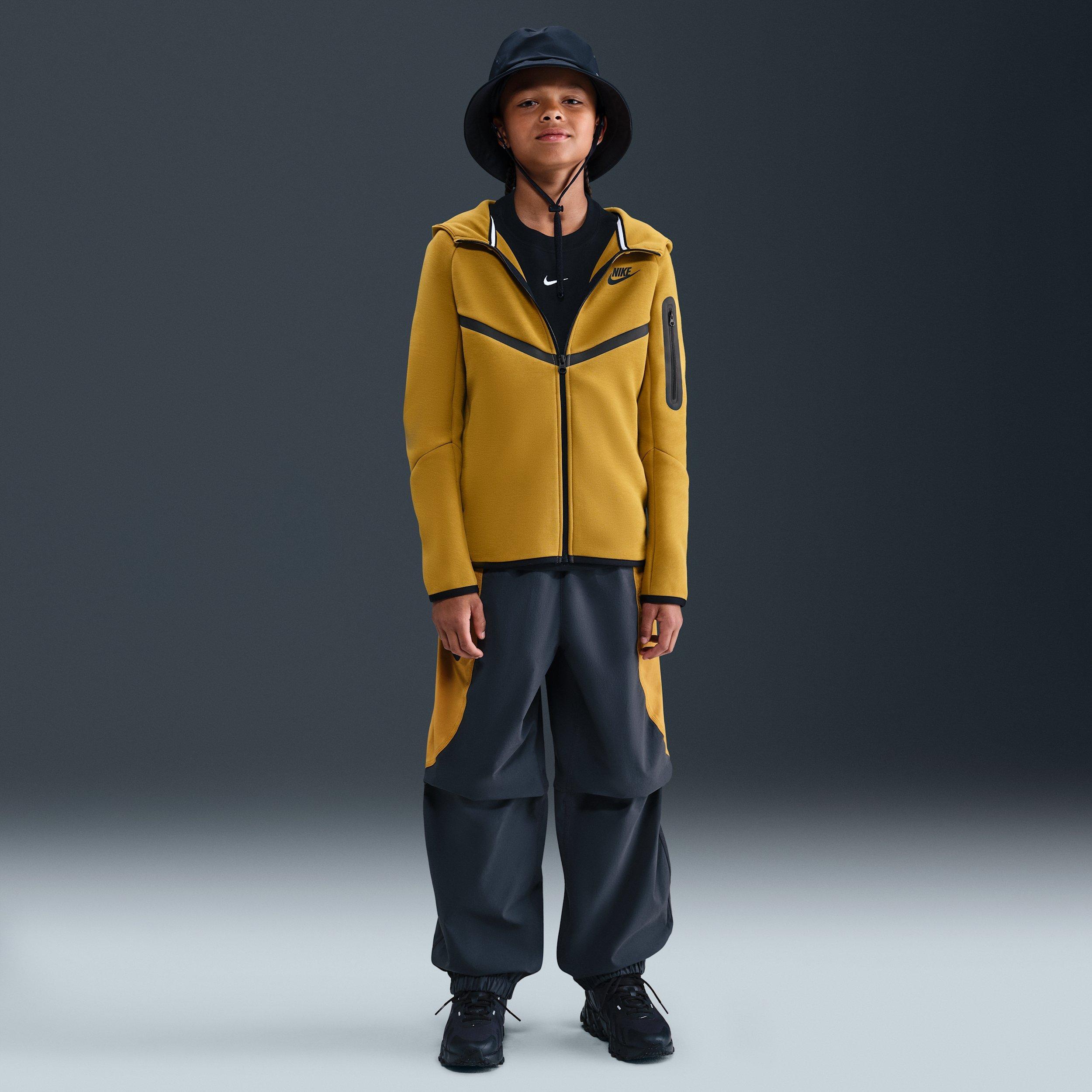 Nike Sportswear Tech Fleece Full-Zip Big Boys' Brown Hooded Jacket