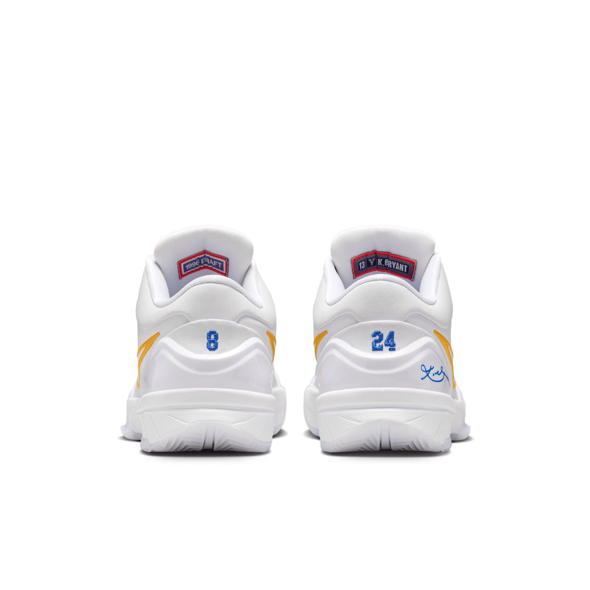 Nike Kobe IV Draft Pack "White" Grade School Kids' Basketball Shoe - WHITE Thumbnail View 11