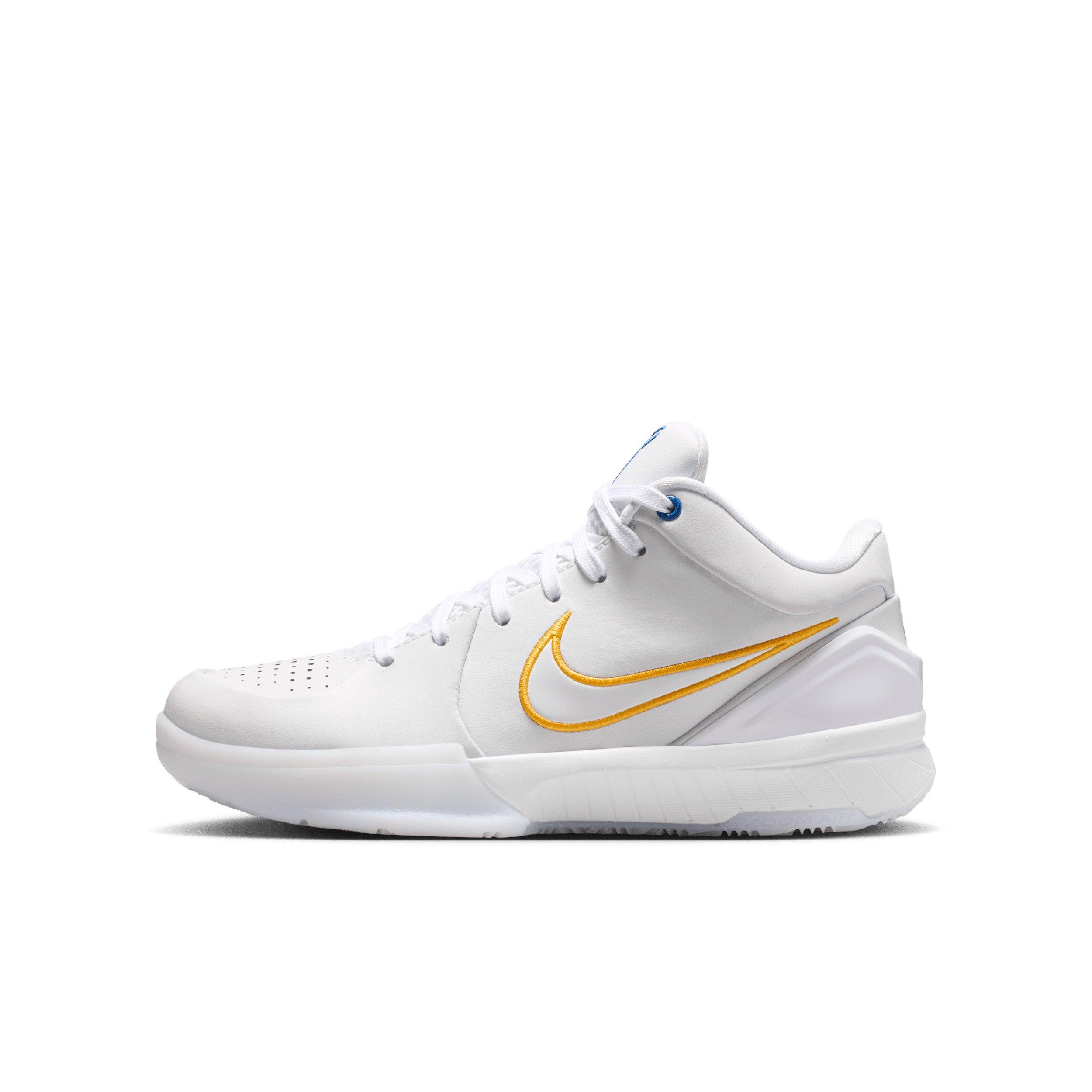 Nike Kobe IV "White" Grade School Kids' Basketball Shoe - WHITE Thumbnail View 10