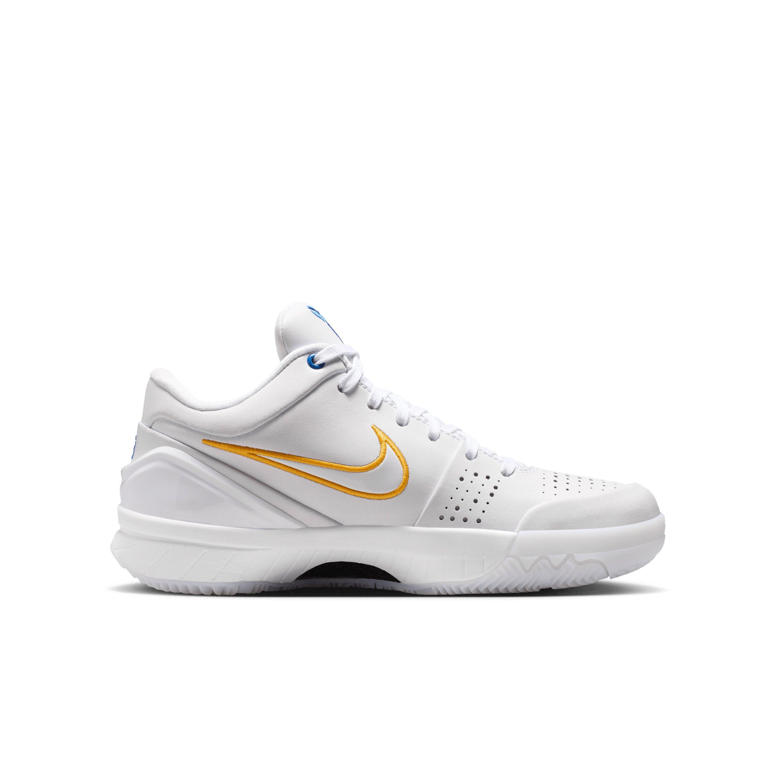 Nike Kobe IV "White" Grade School Kids' Basketball Shoe - WHITE Thumbnail View 3